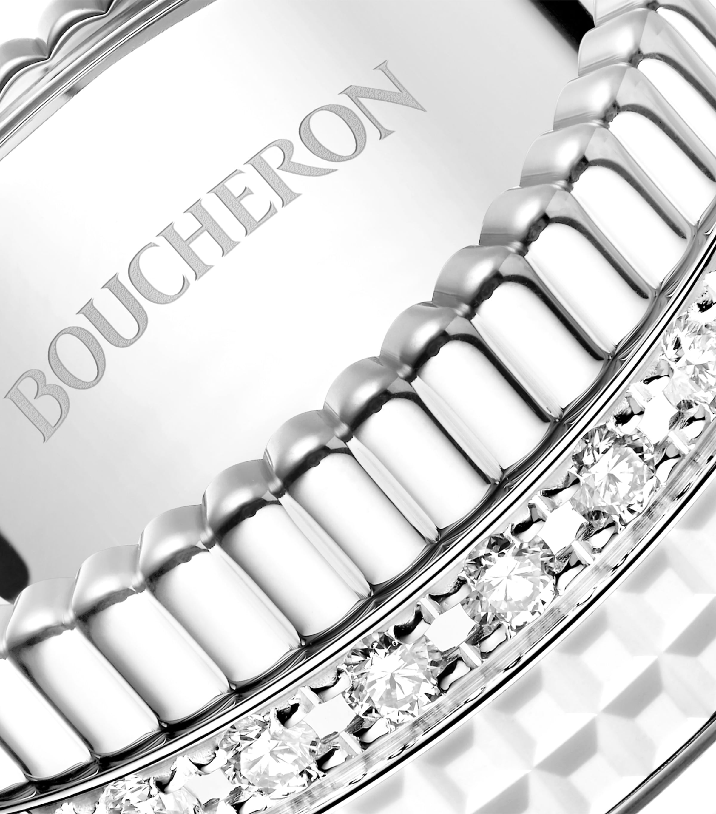 White Gold and Diamond Quatre Double White Edition Ring WHITE GOLD Image 3