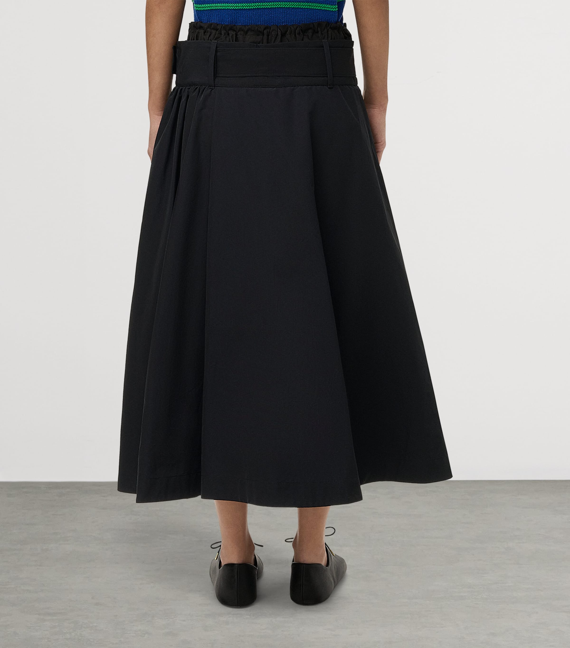 LOEWE Womens Layer-Effect Midi Skirt Black Image 4