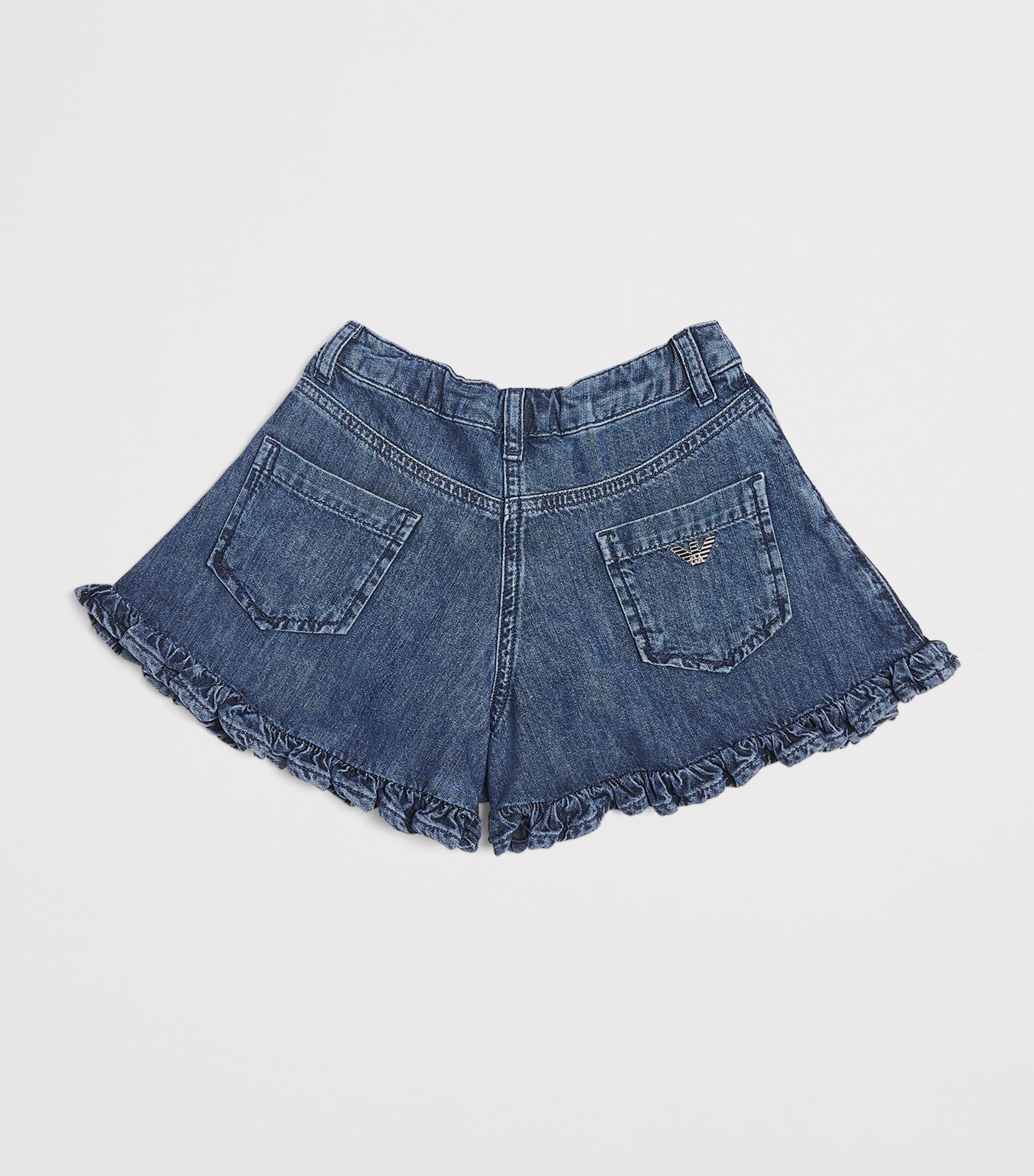 Frilled Denim Shorts (4-14 Years) MEDIUM BLUE DENIM Image 2