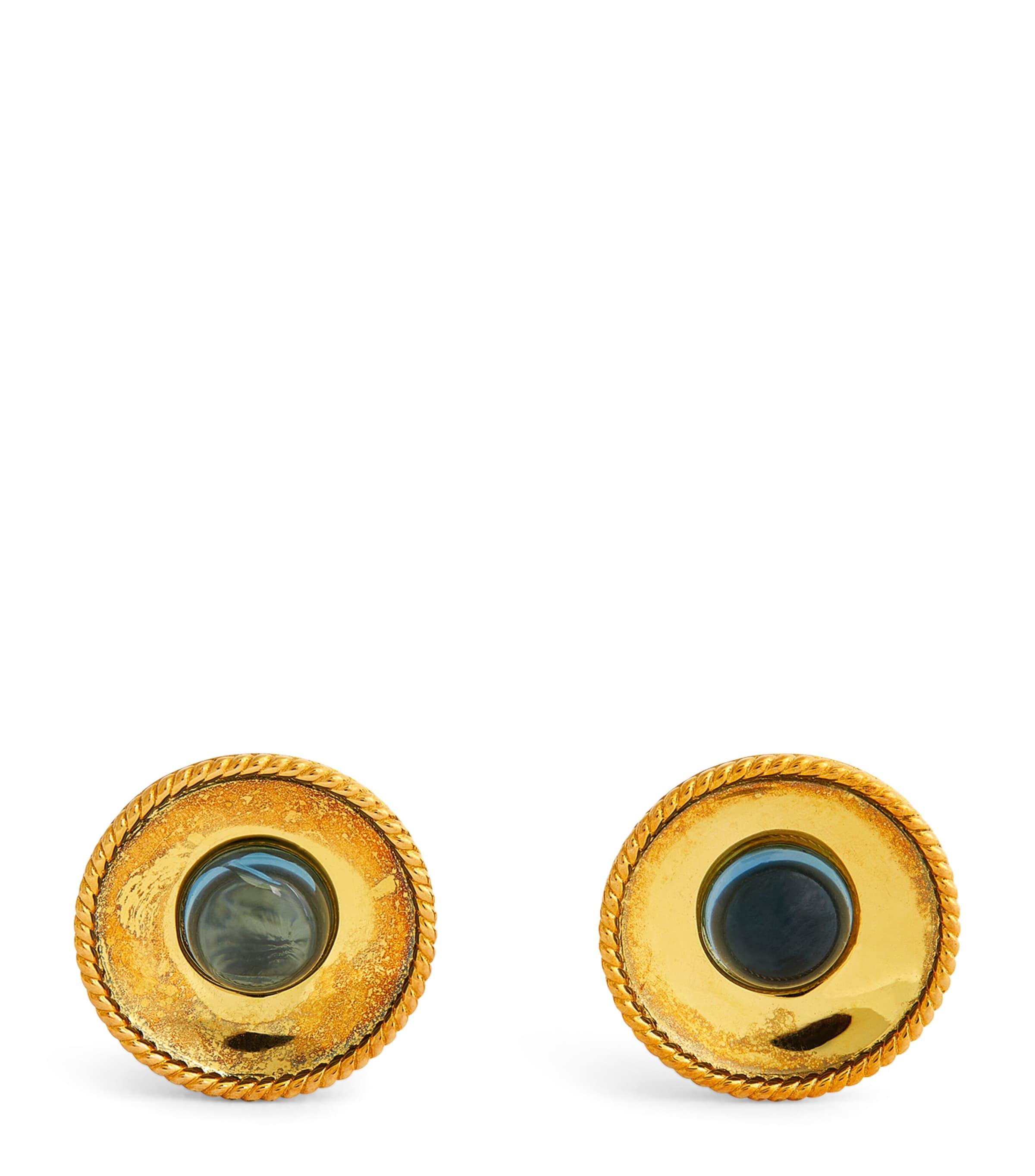 Tateossian Gold-plated Blue Topaz Cufflinks In Gold