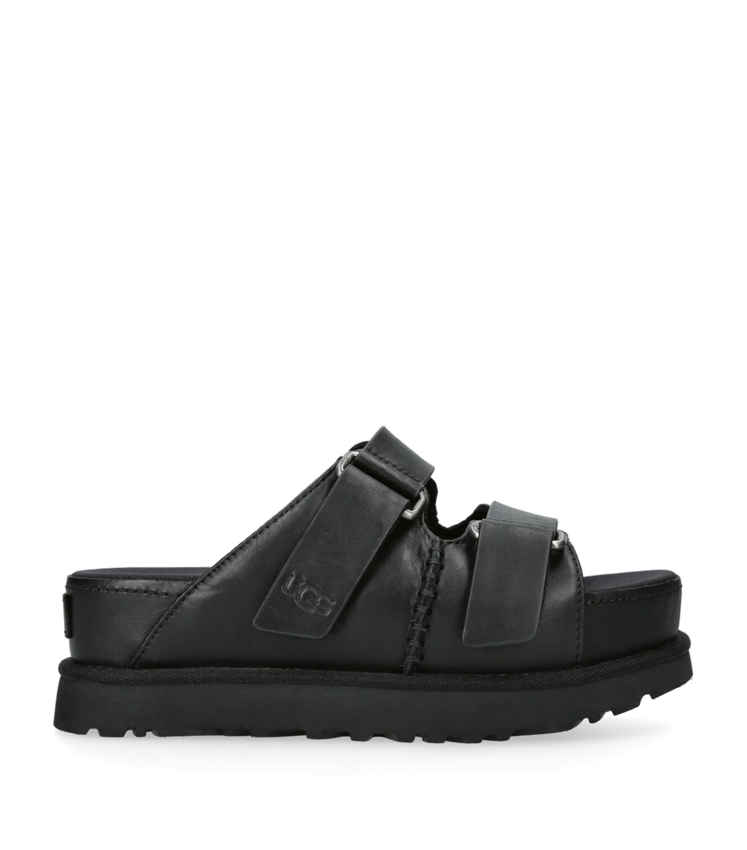 Suede Goldenstar Slide Sandals BLACK Image 1