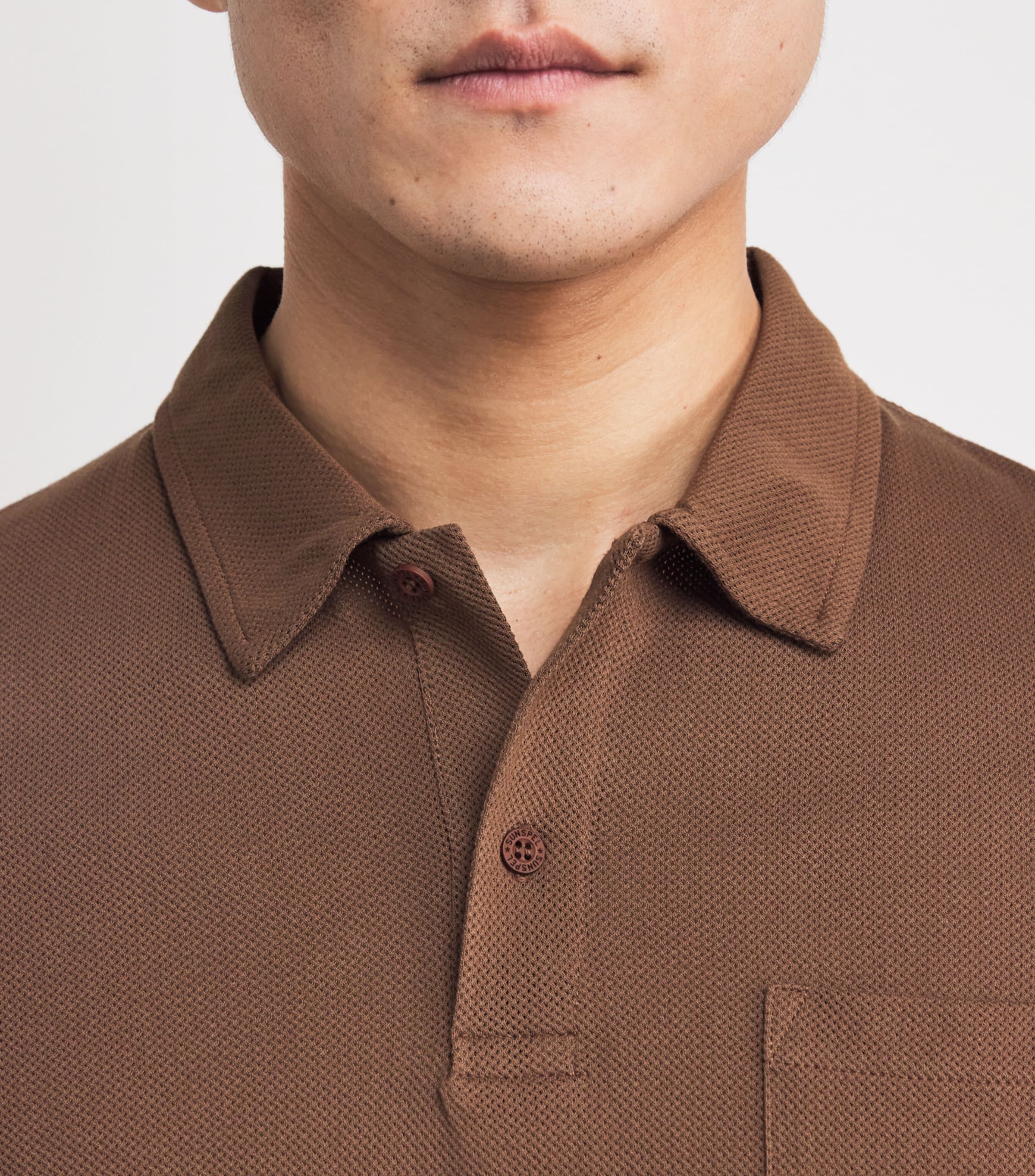 Supima Cotton Riviera Polo Shirt CONKER BROWN BRGL Image 6
