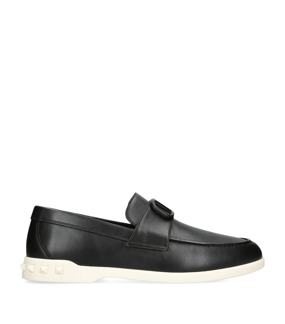 Leather Leisure Flow Loafers BLACK Image 1