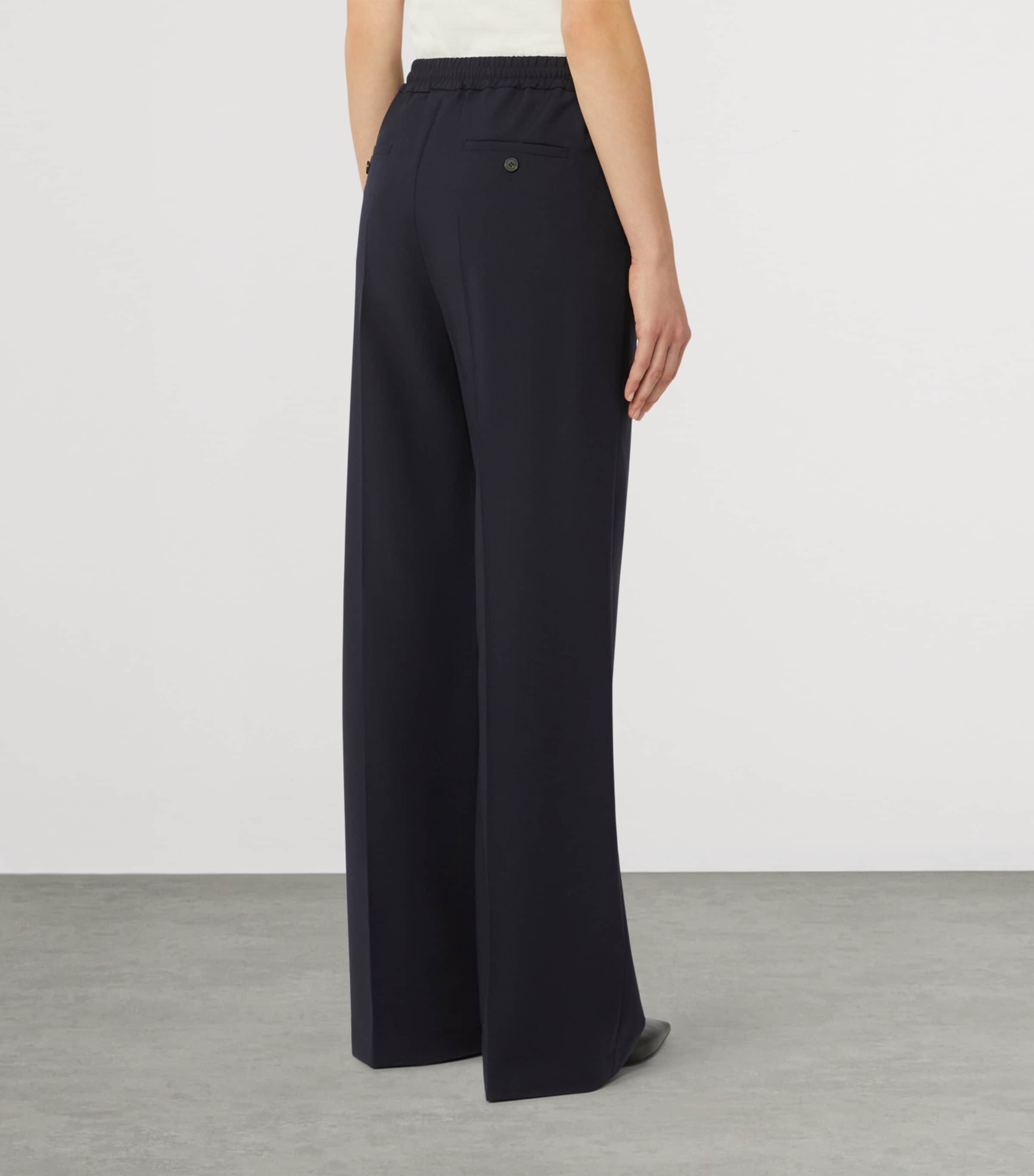 Weekend Max Mara Womens Virgin Wool Straight-Leg Trousers Navy Image 4