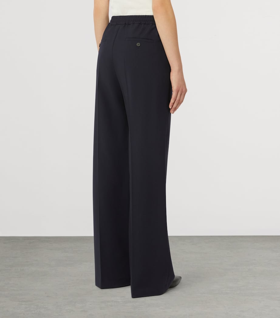 Weekend Max Mara Womens Virgin Wool Straight-Leg Trousers Navy Image 4