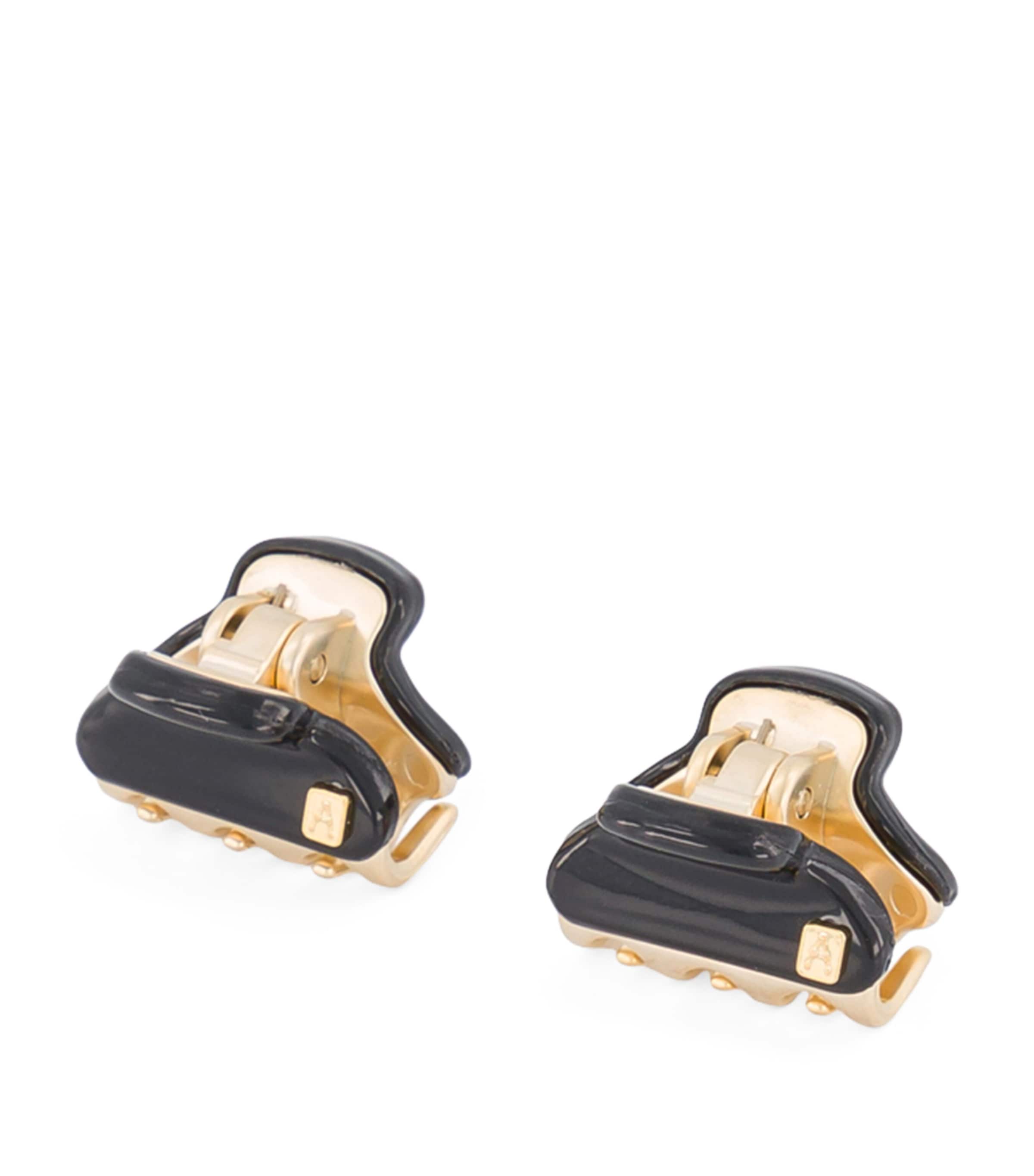 Alexandre de Paris Gold-Plated Mini Claw Hair Clip Noir B/or Image 2