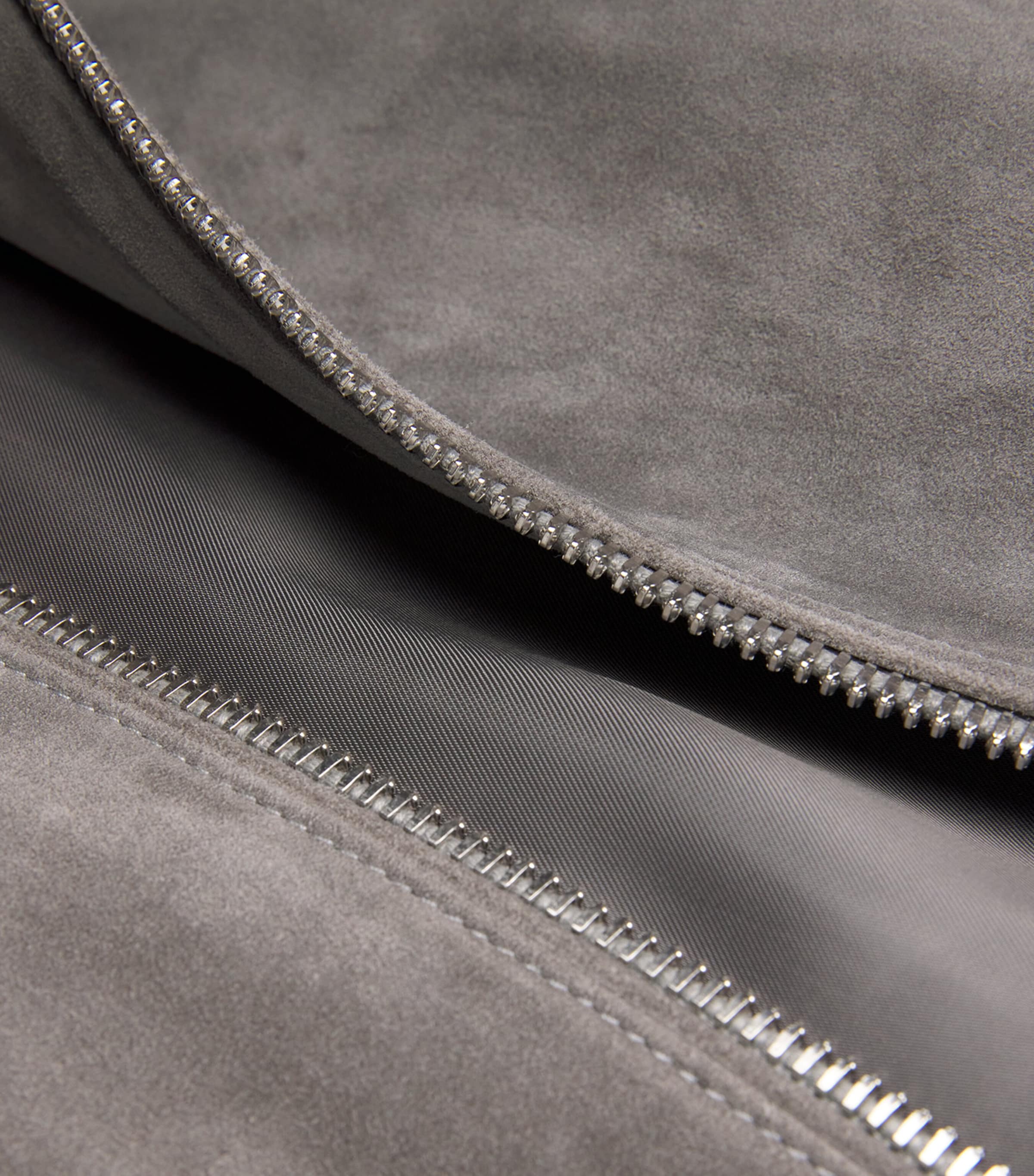 Suede Varsity Jacket SMOKE GREY Image 5