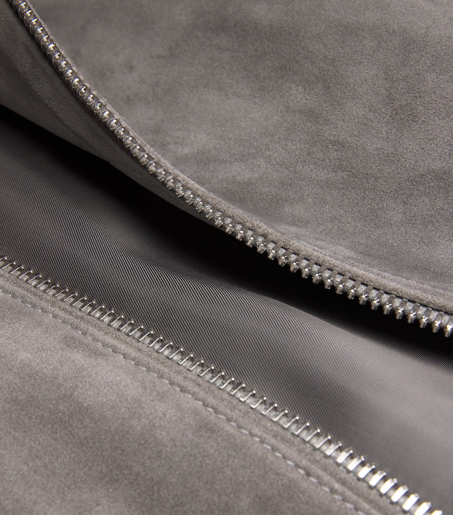 Suede Varsity Jacket SMOKE GREY Image 5