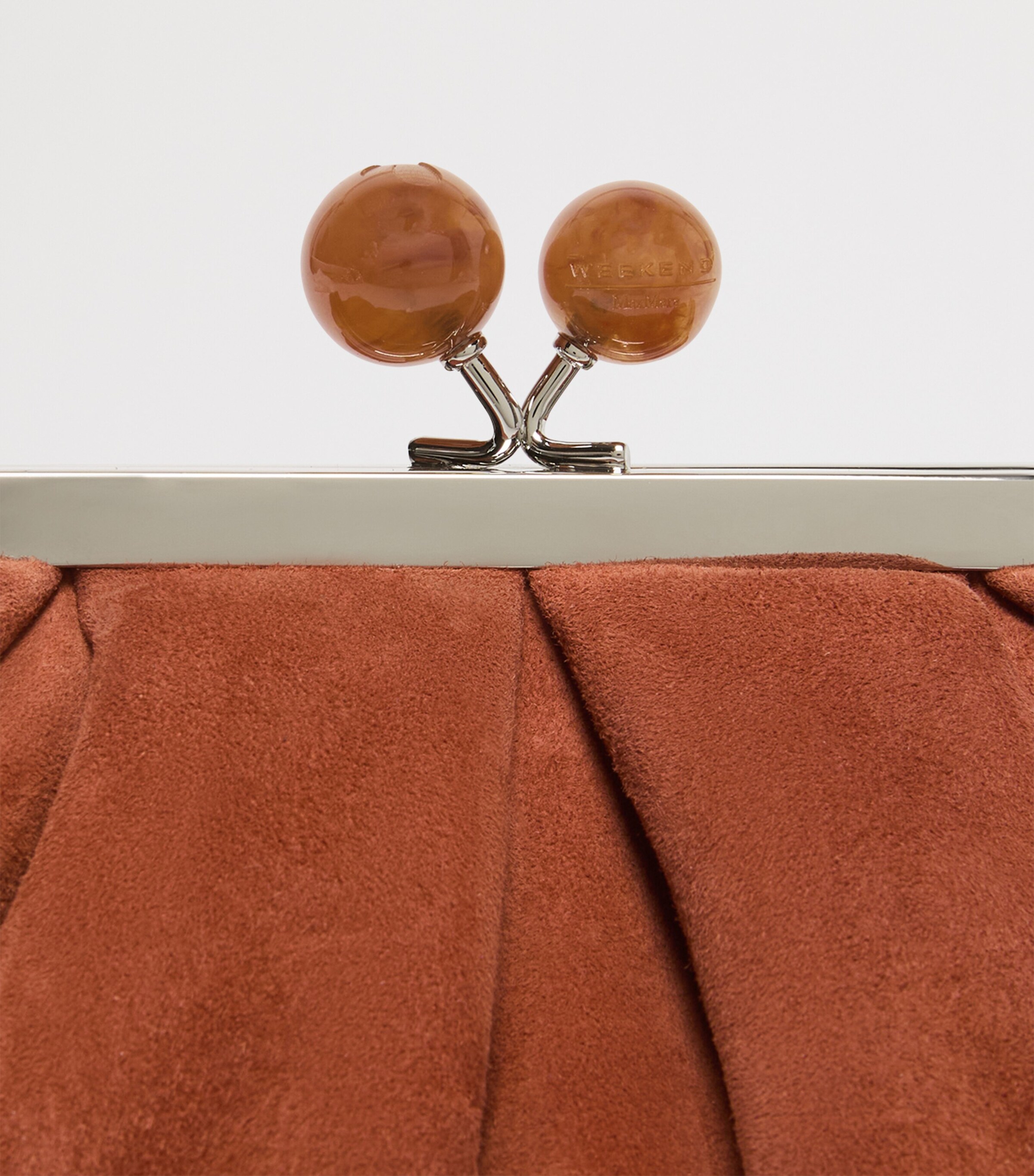 Weekend Max Mara Suede Leather Pasticcino Clutch Bag Brown Image 7