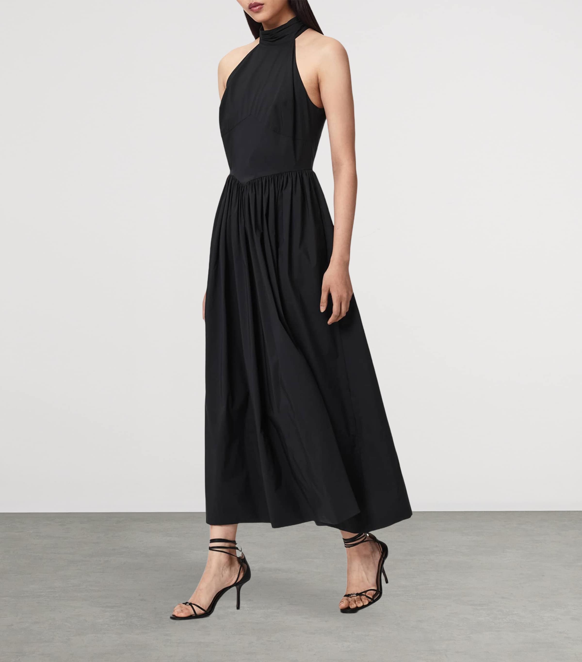 AllSaints Womens Halterneck Arora Maxi Dress Black Image 5