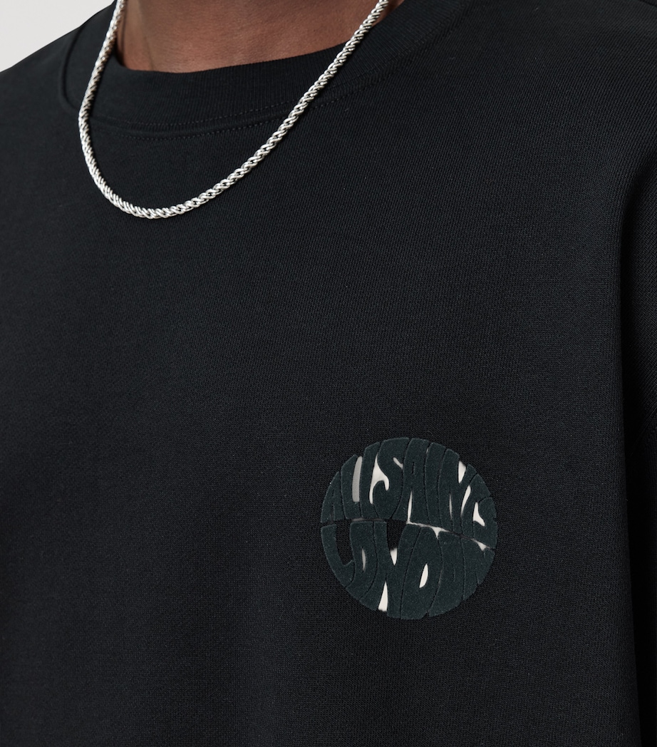 Organic Cotton Waved Sweatshirt JET BLACK Image 6