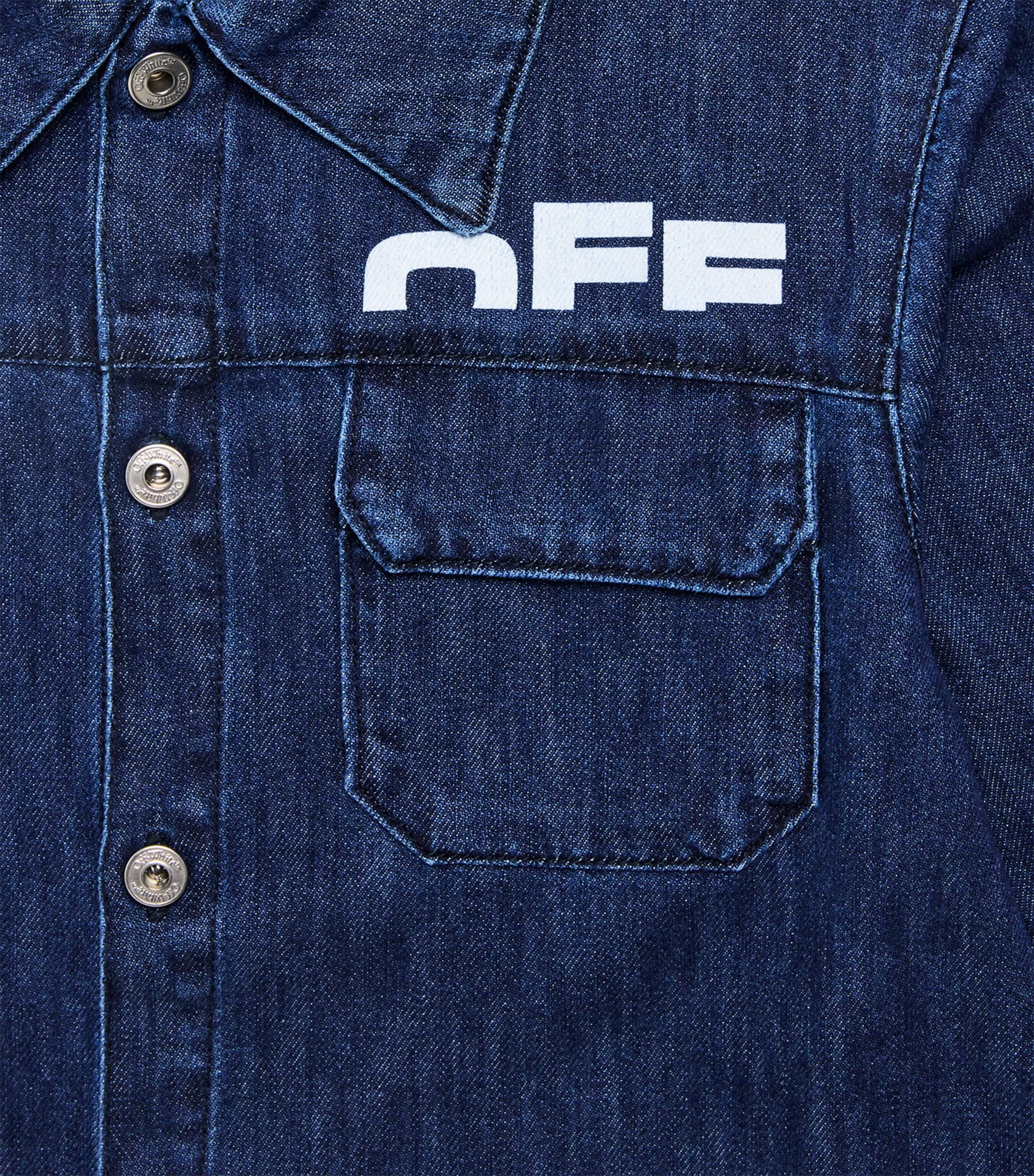 Off-White Kids Logo Denim Shirt (4-12+ Years) White Image 3