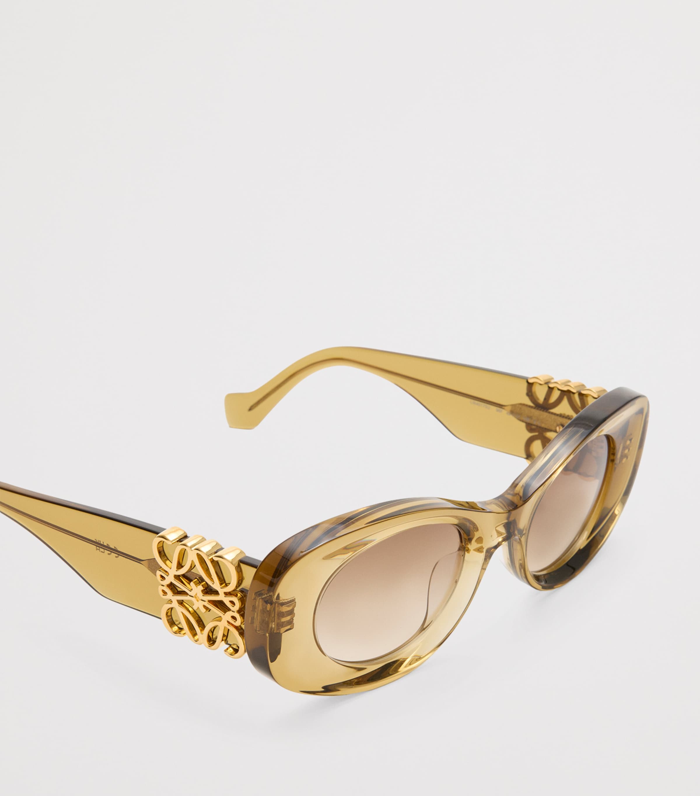 Bevelled Oval Sunglasses TRANSPARENT OLIVE Image 3