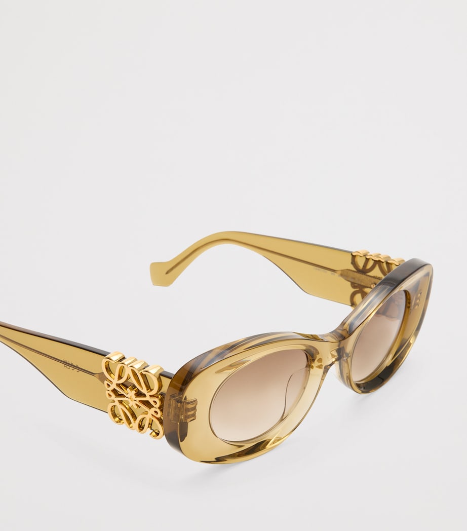 Bevelled Oval Sunglasses TRANSPARENT OLIVE Image 3