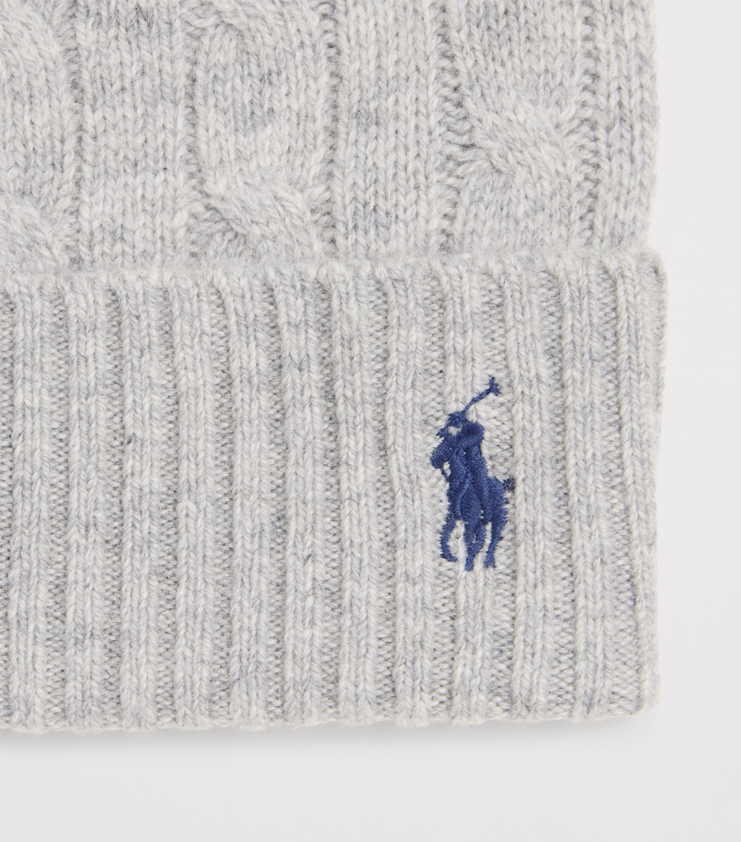 Polo Ralph Lauren Wool-Cashmere Polo Pony Beanie Soft Grey Image 3
