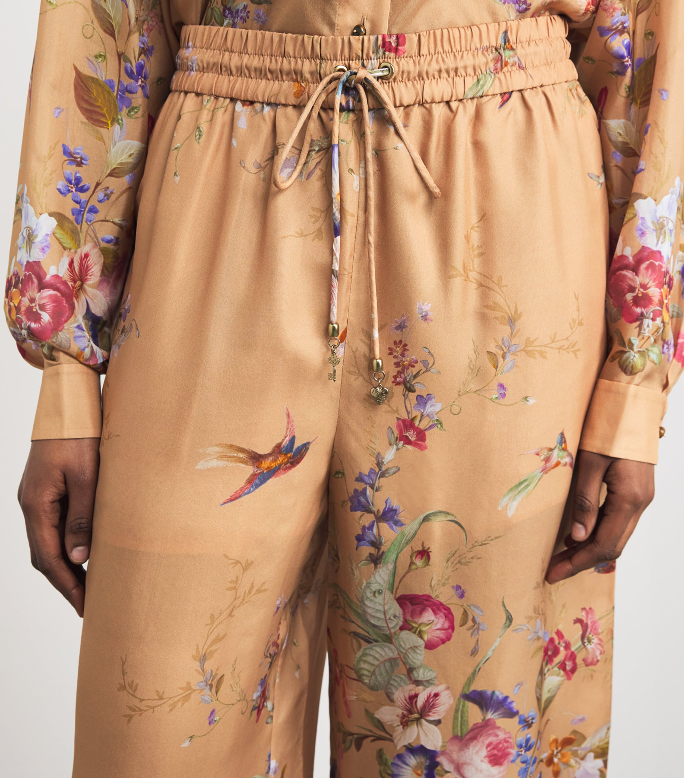 Silk Patience Trousers TAN FLORALTAFL Image 5