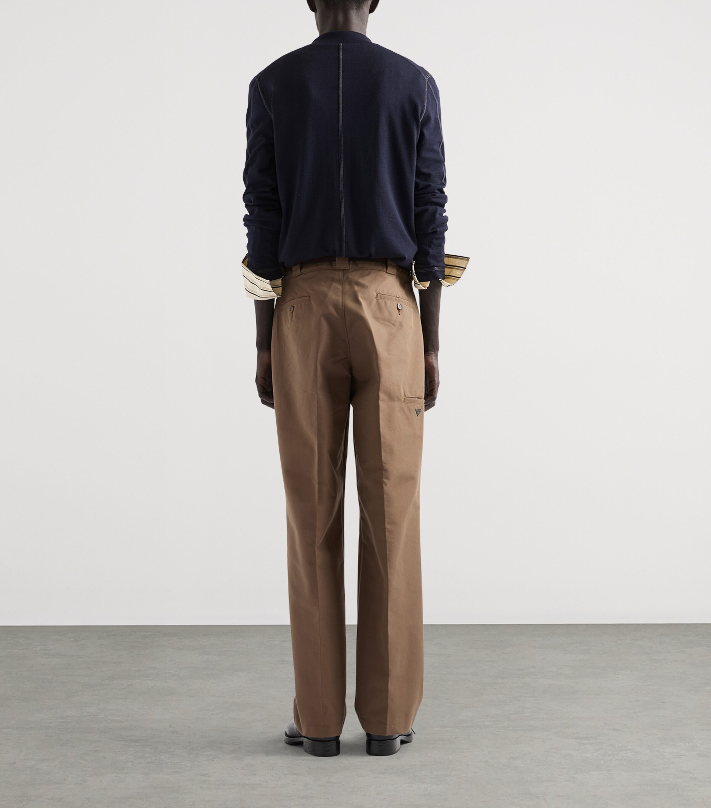 Prada Mens Canvas Relaxed Trousers Brown Image 5