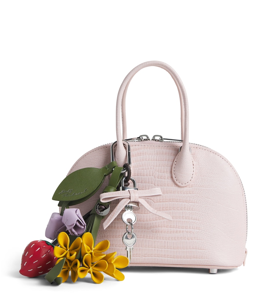 Self-Portrait Mini Leather Top-Handle Bag Pink Image 1