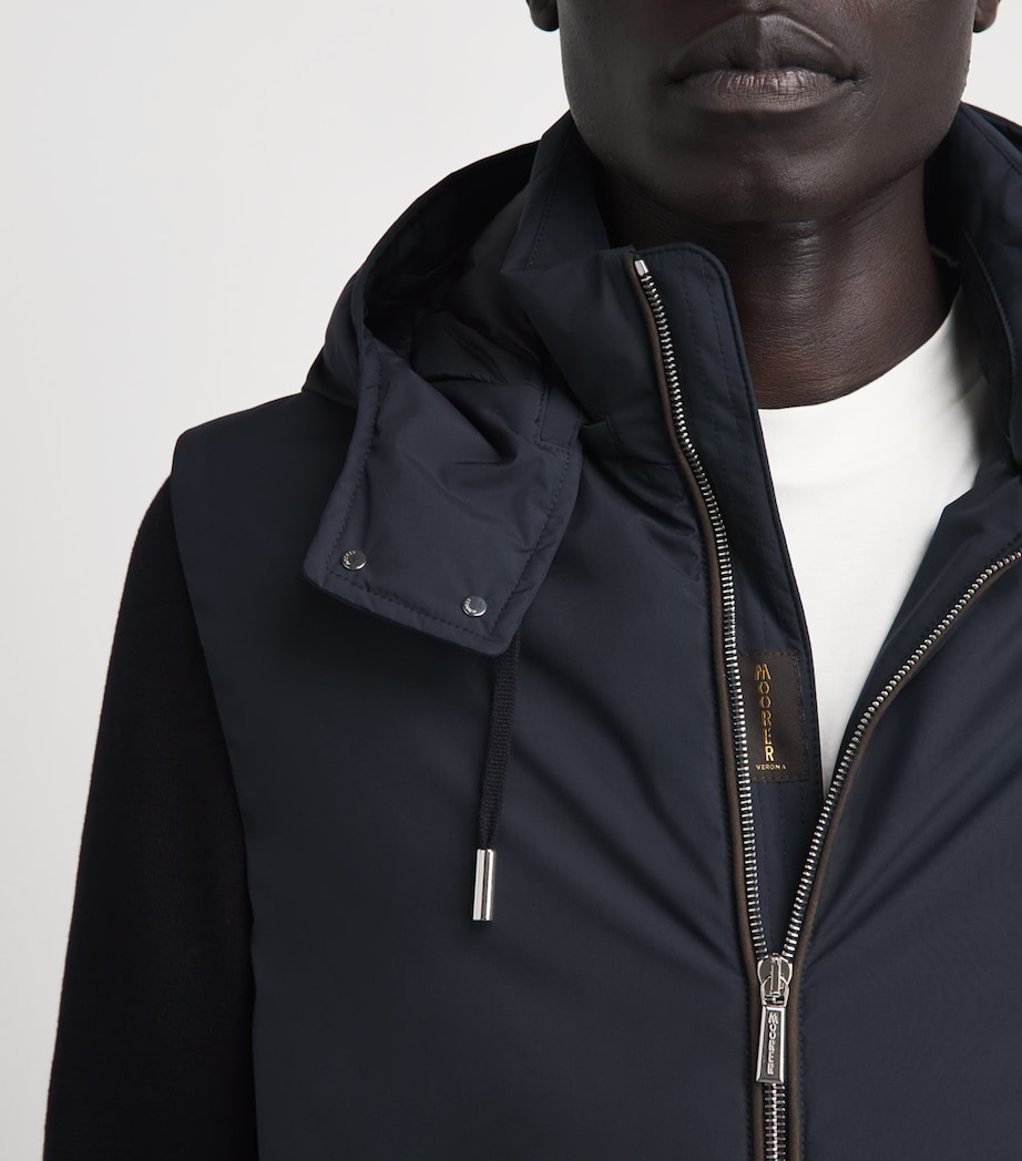 Moorer Mens Quilted Hybrid Jacket Blu Image 3