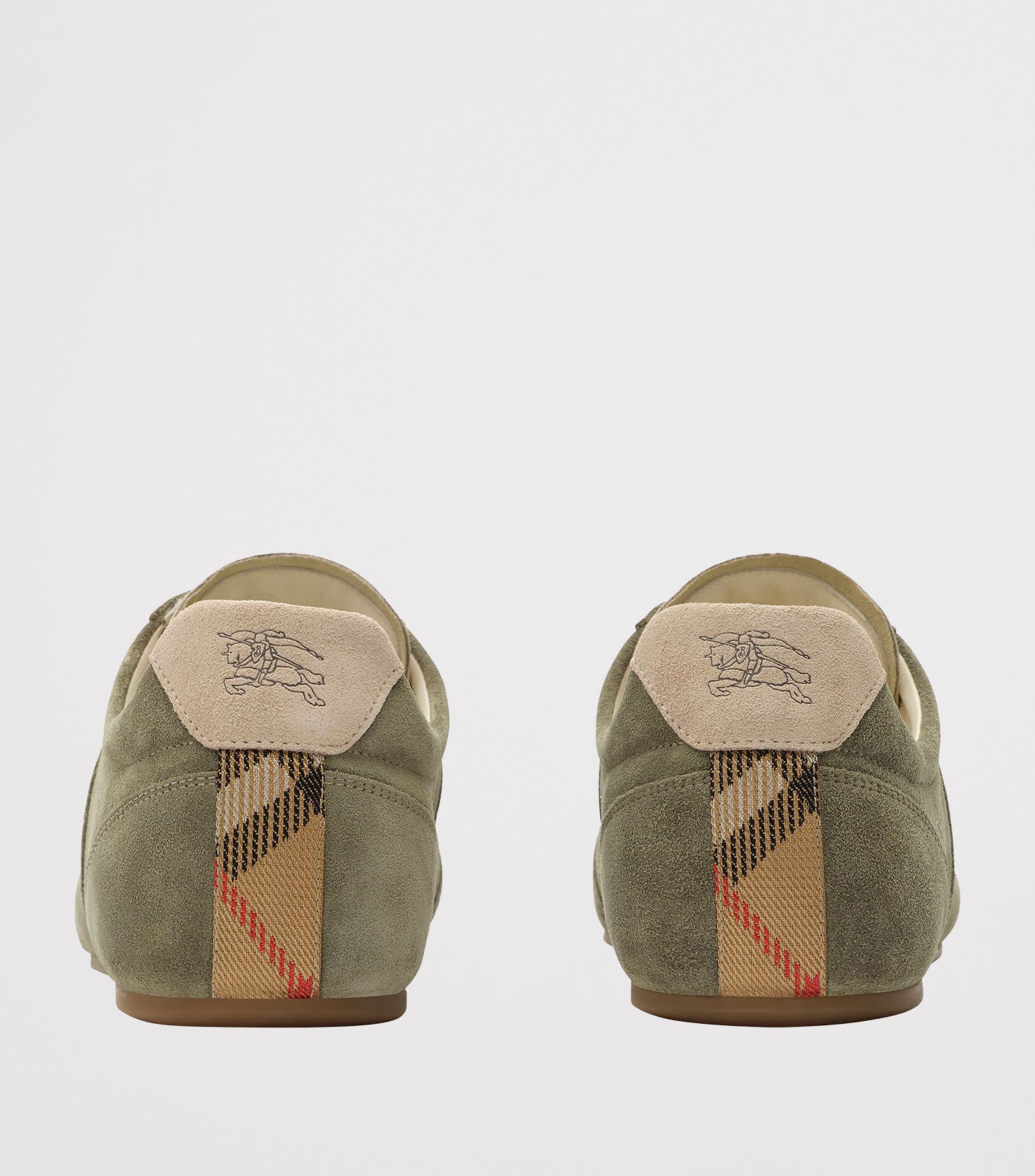Burberry Mens Suede Knight Runner Sneakers Airforce Green/tawny Image 3