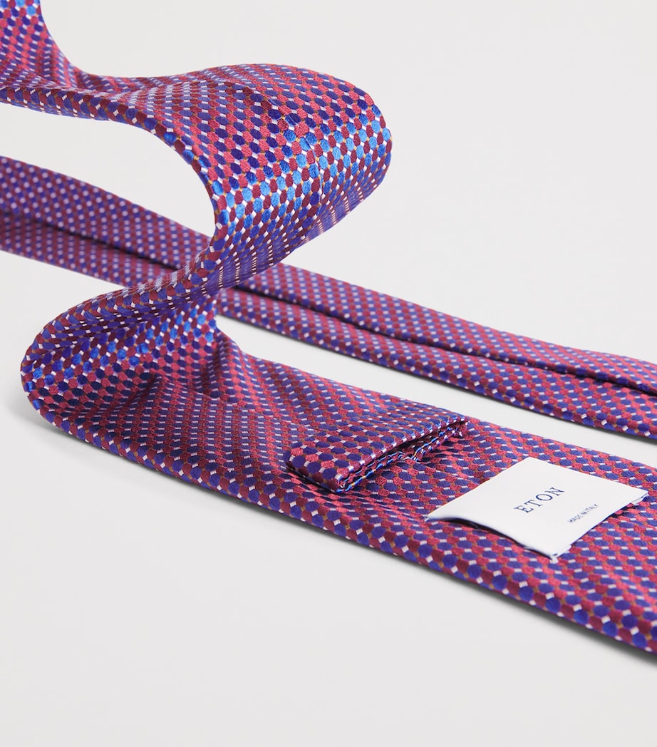 Silk Geometric Tie 57-BURG Image 3