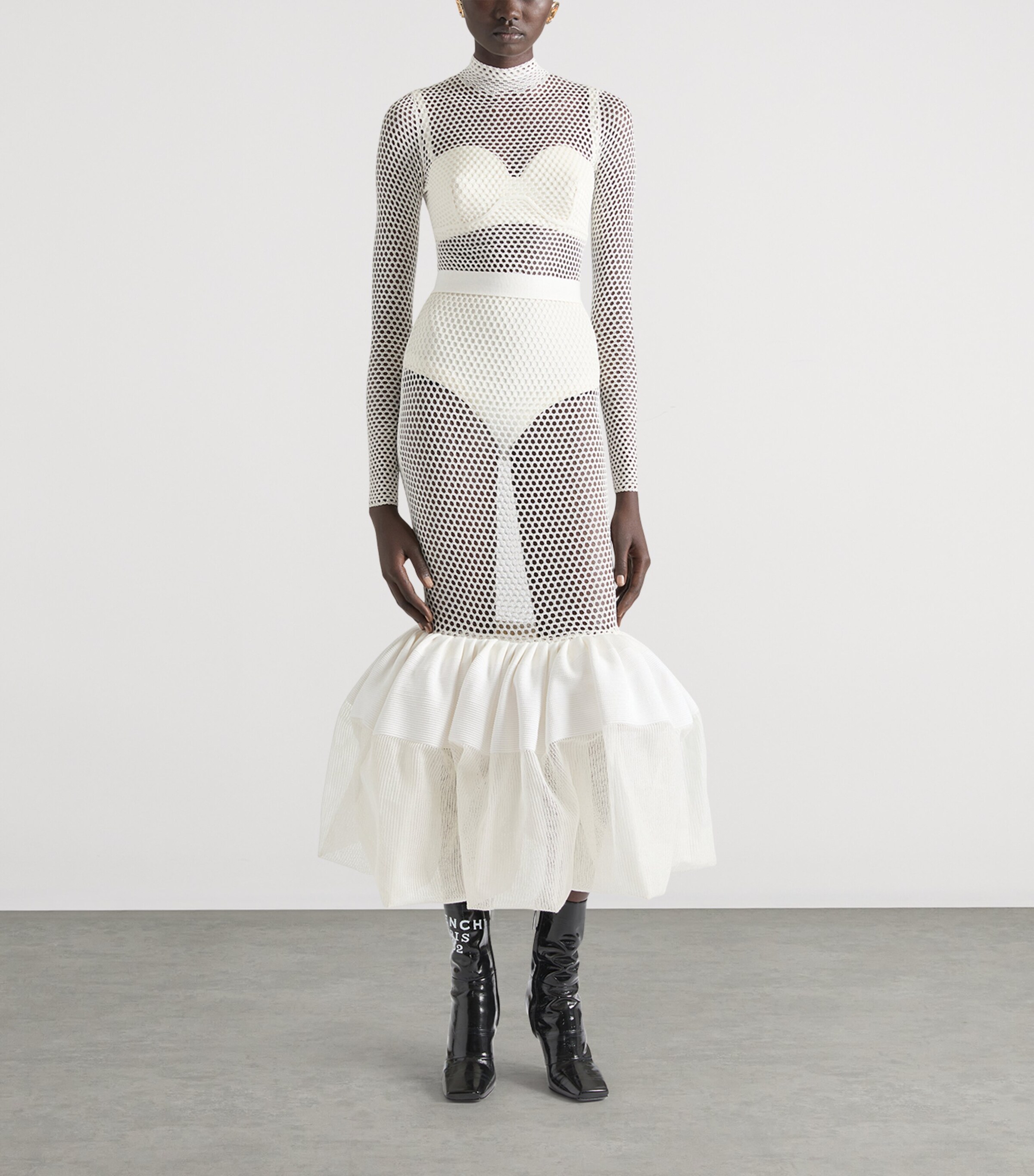 Knit Midi Dress WHITE Image 2