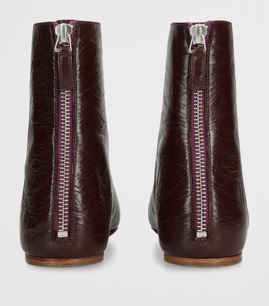 Naplack Leather Luna Ankle Boots WINE Image 2