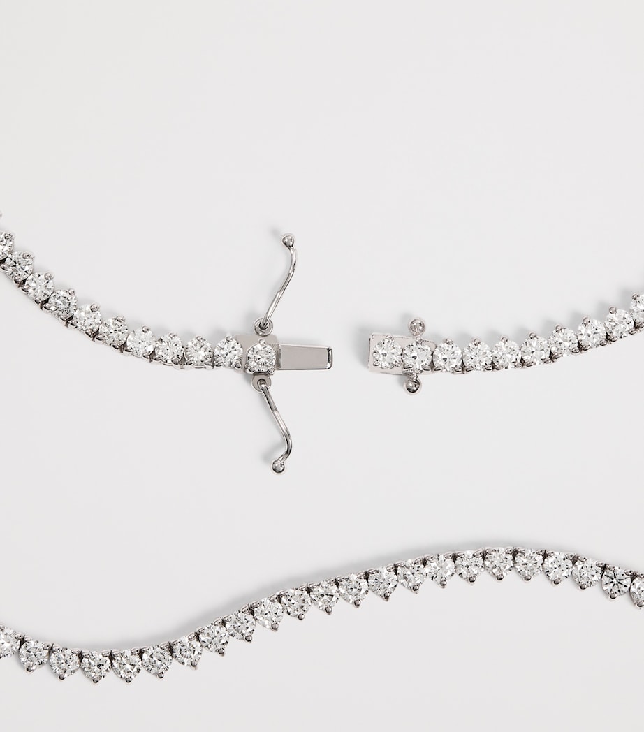 White Gold and Diamond Tennis Necklace (9.25ct) WHITE GOLD Image 5