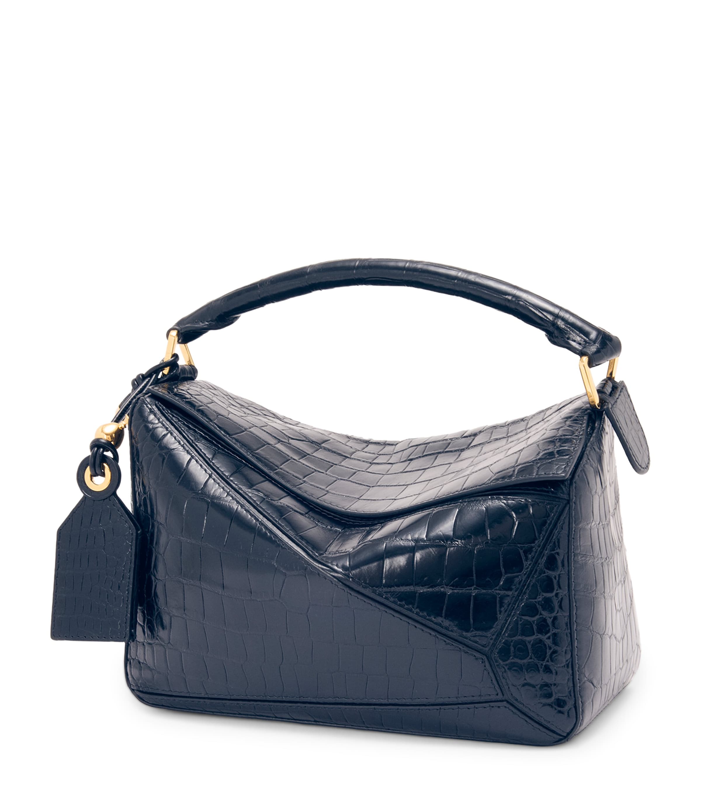Loewe Small Crocodile Skin Puzzle Top-handle Bag