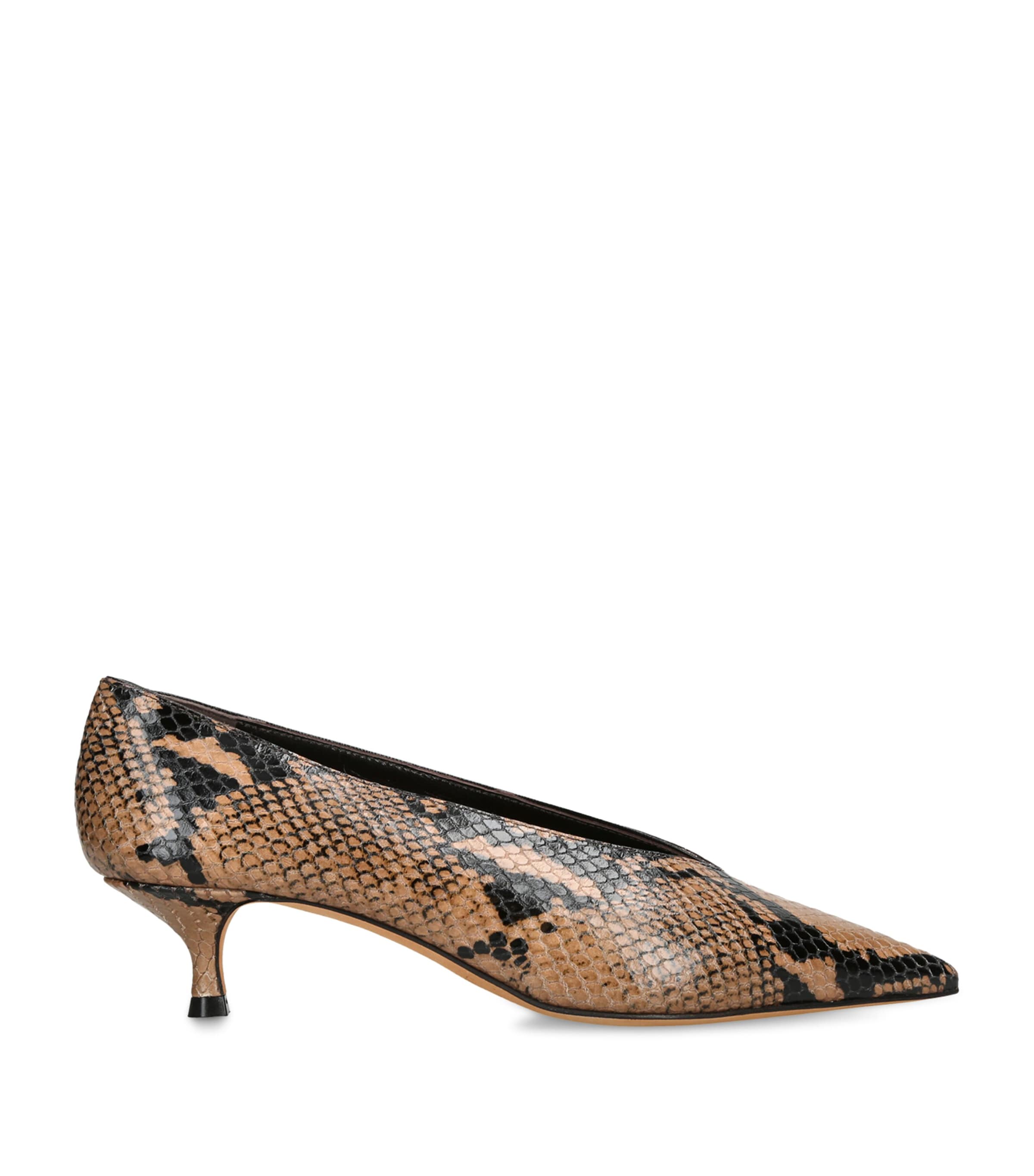 Le Monde Beryl Leather Snake-Effect Babouche Pumps 35 Mult/other