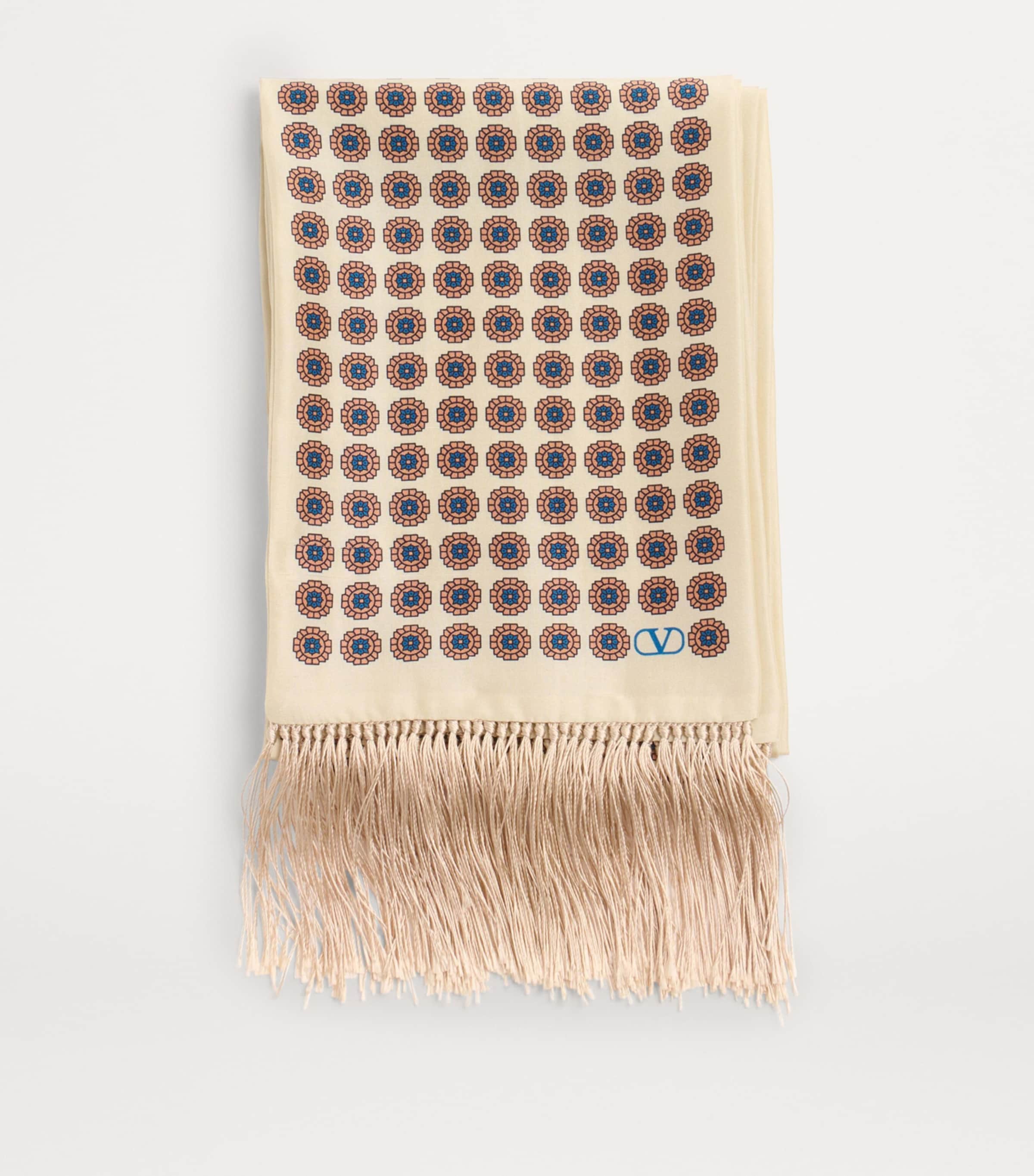 Valentino Garavani Beige Silk Printed Scarf | Harrods UK