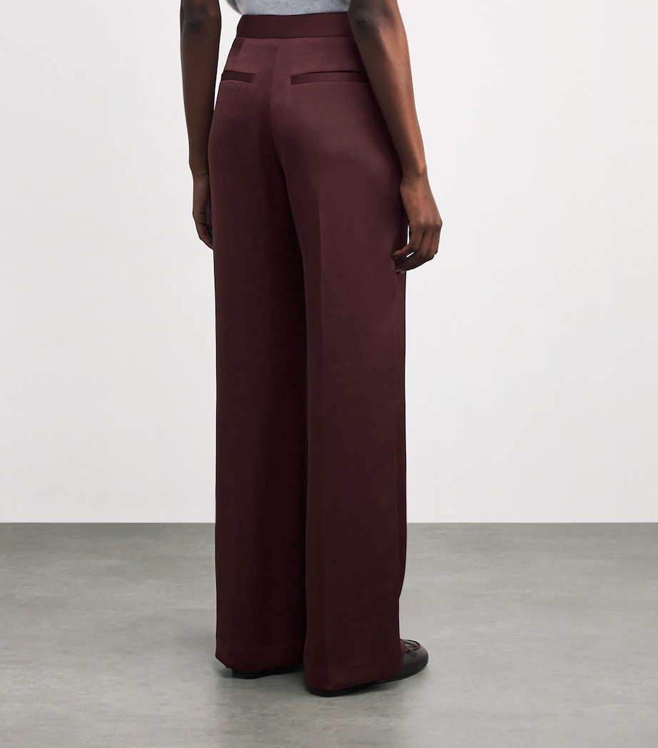 Satin Tailored Trousers BURGUNDY Image 4