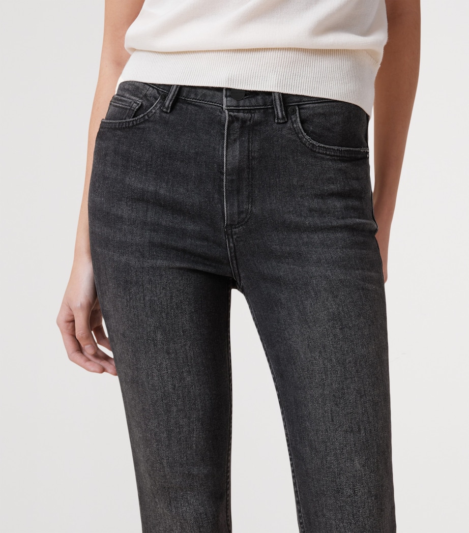 AllSaints Womens Miller Push-Up Skinny Jeans Washed Black Image 7