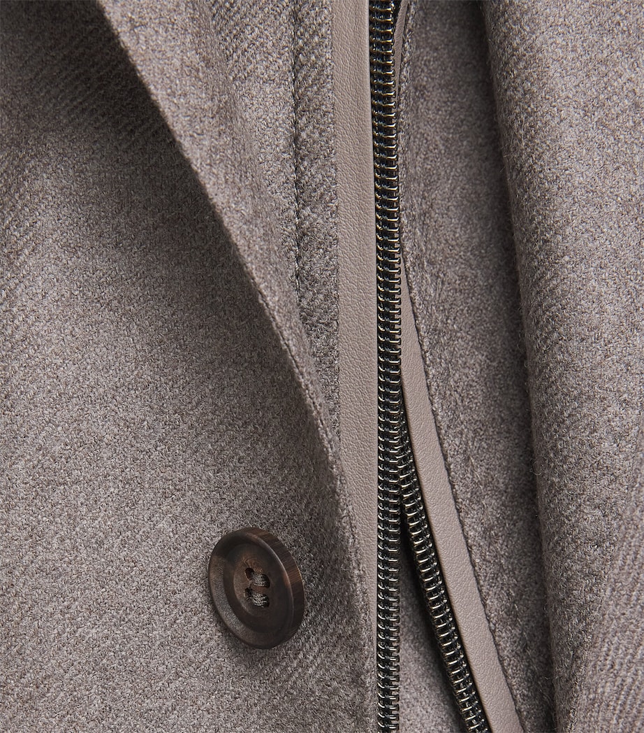 Corneliani Mens Virgin Wool-Cashmere Blazer Natural / Beige Image 7