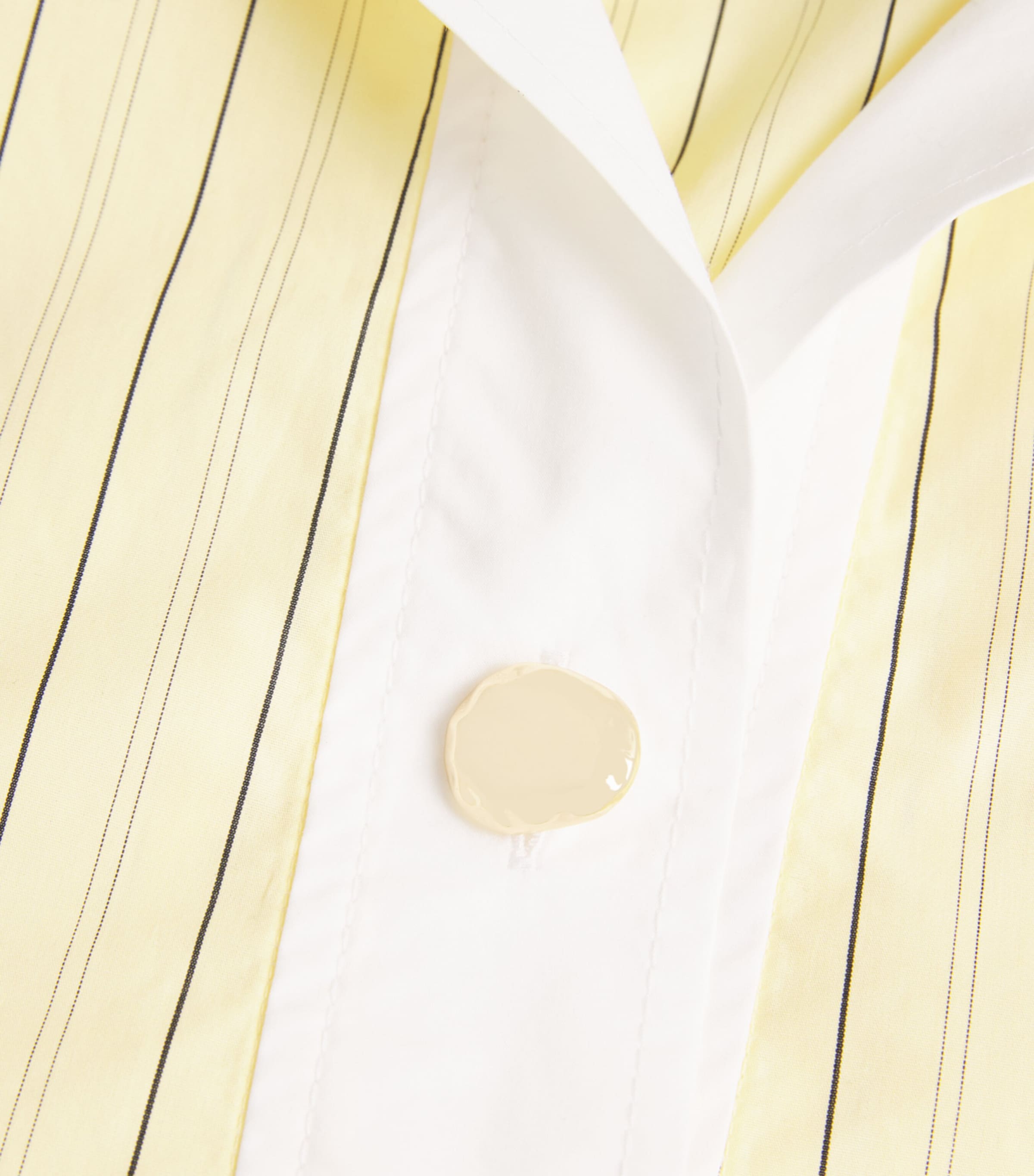 Sandro Paris Womens Stripe Half-Placket Shirt Yellow Image 6