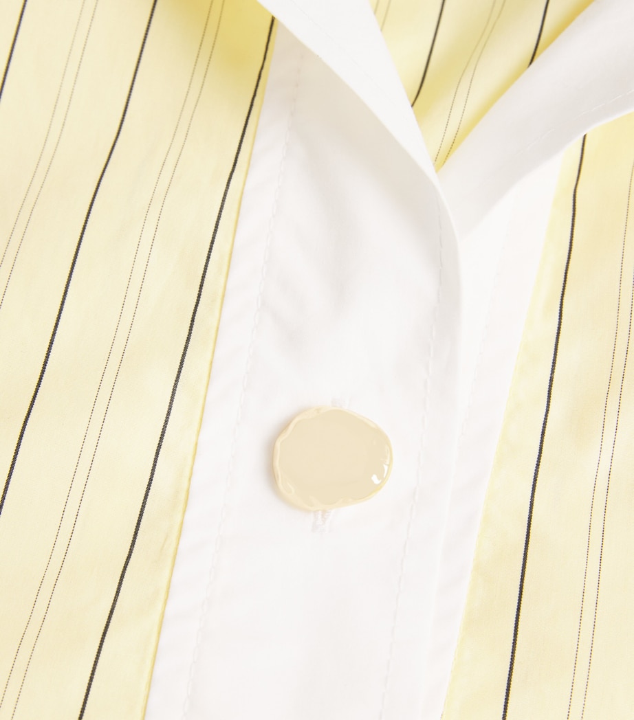 Sandro Paris Womens Stripe Half-Placket Shirt Yellow Image 6