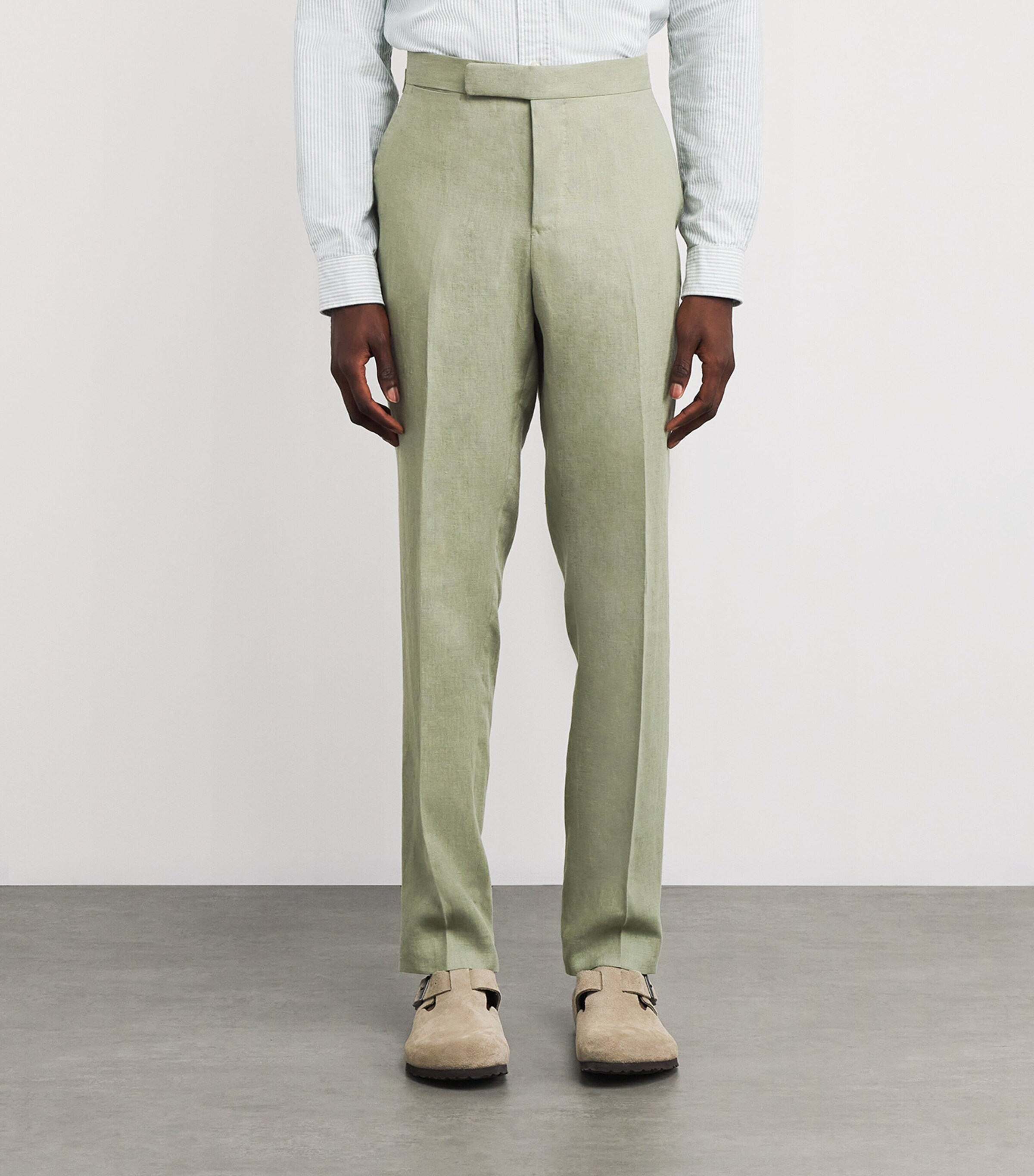 Polo Ralph Lauren Mens Linen Tailored Chinos Green Image 3