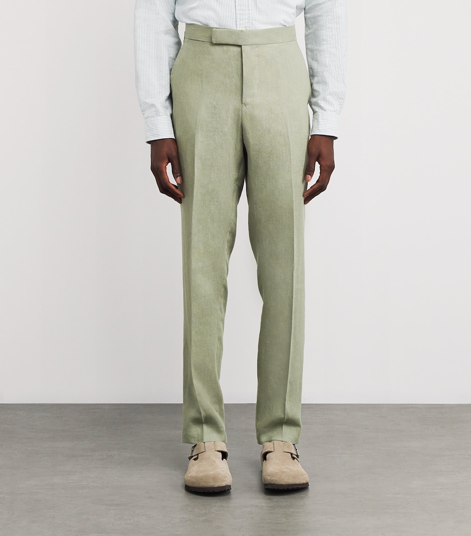 Polo Ralph Lauren Mens Linen Tailored Chinos Green Image 3