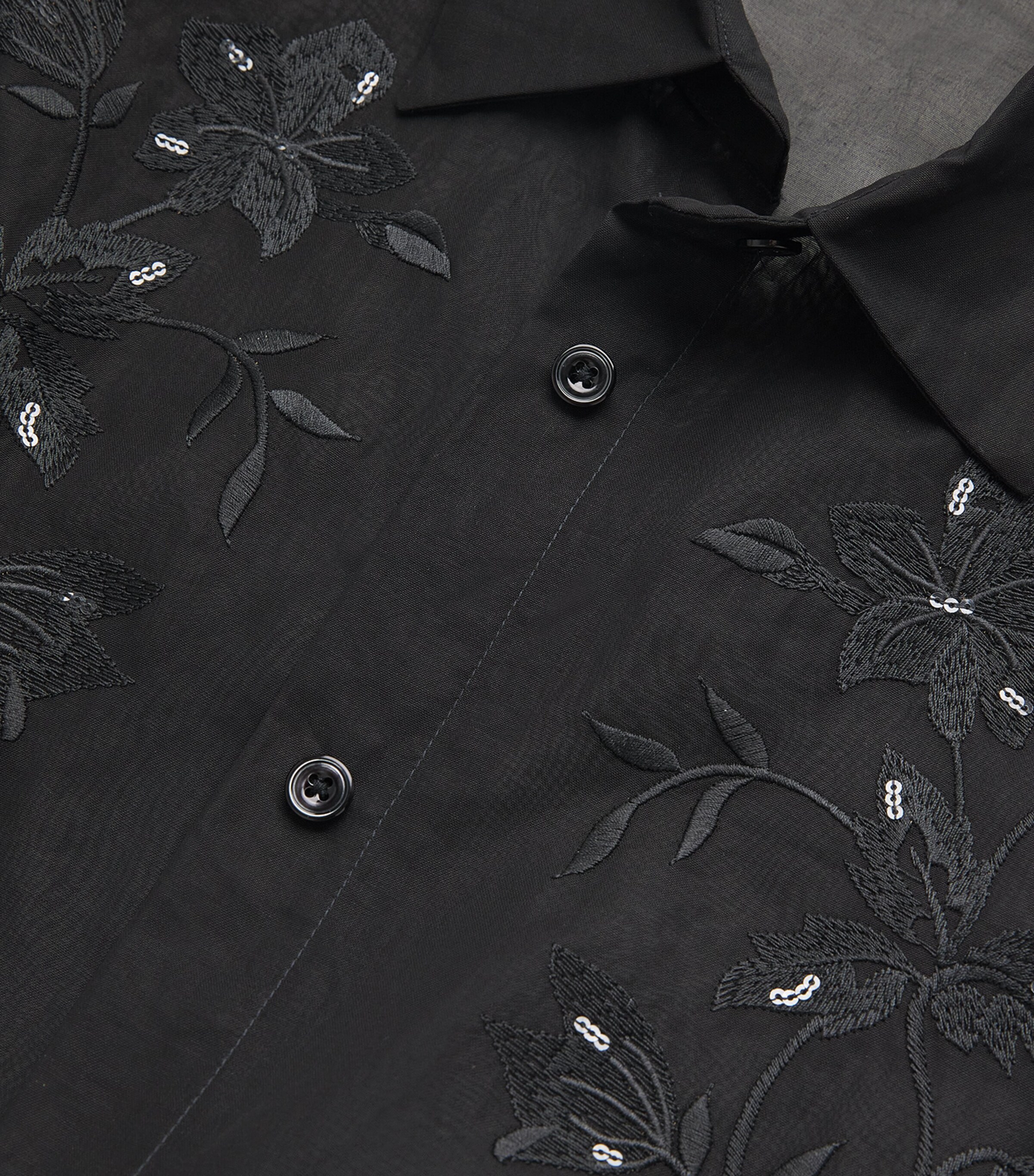 Eleventy Womens Cotton Embroidered Shirt Nero Image 6