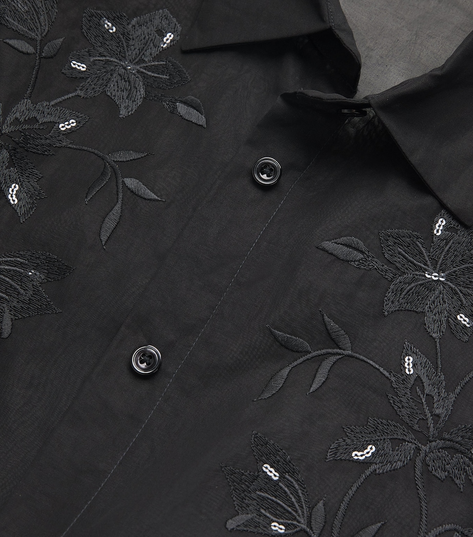 Eleventy Womens Cotton Embroidered Shirt Nero Image 6