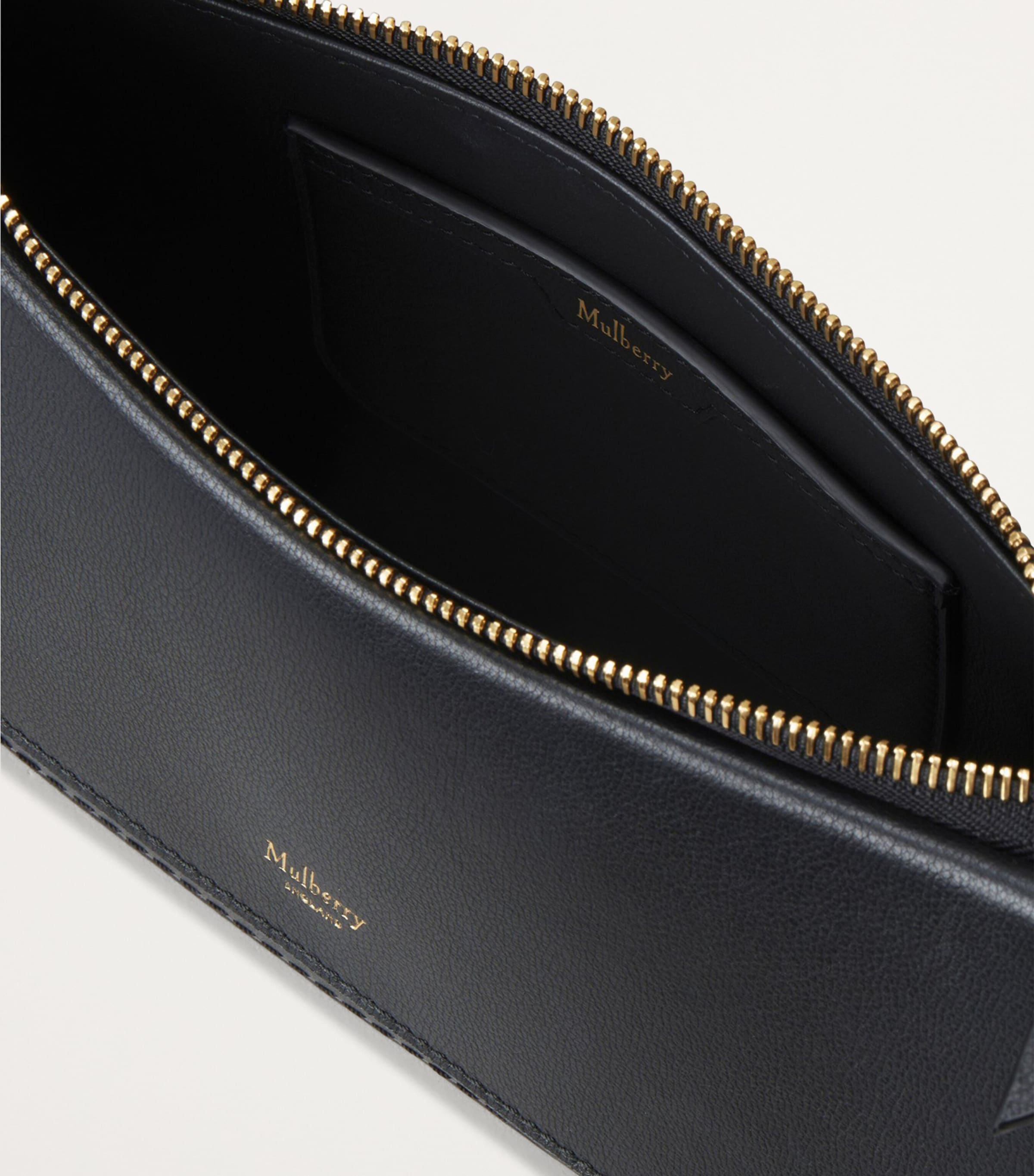 Leather Clovelly Shoulder Bag BLACK Image 4