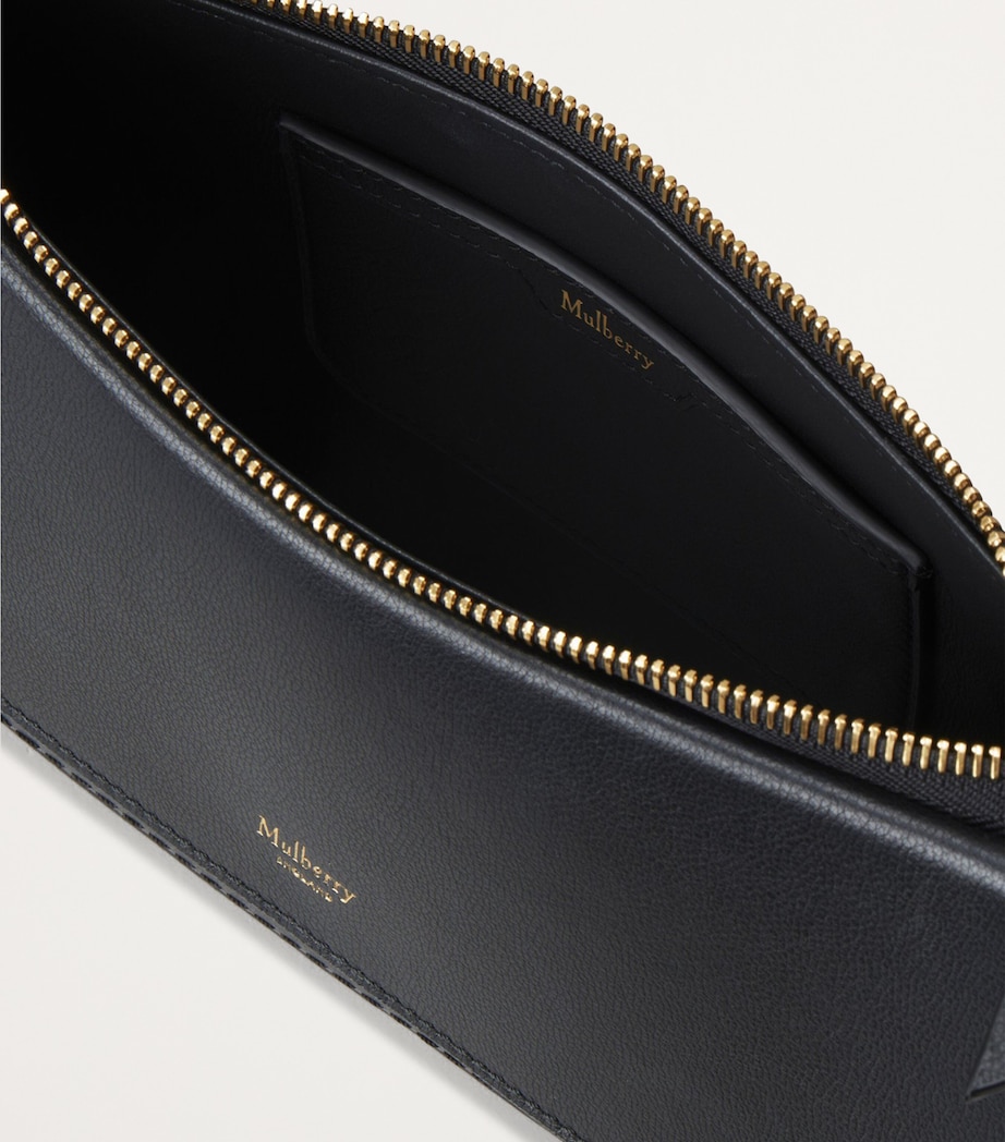 Leather Clovelly Shoulder Bag BLACK Image 4