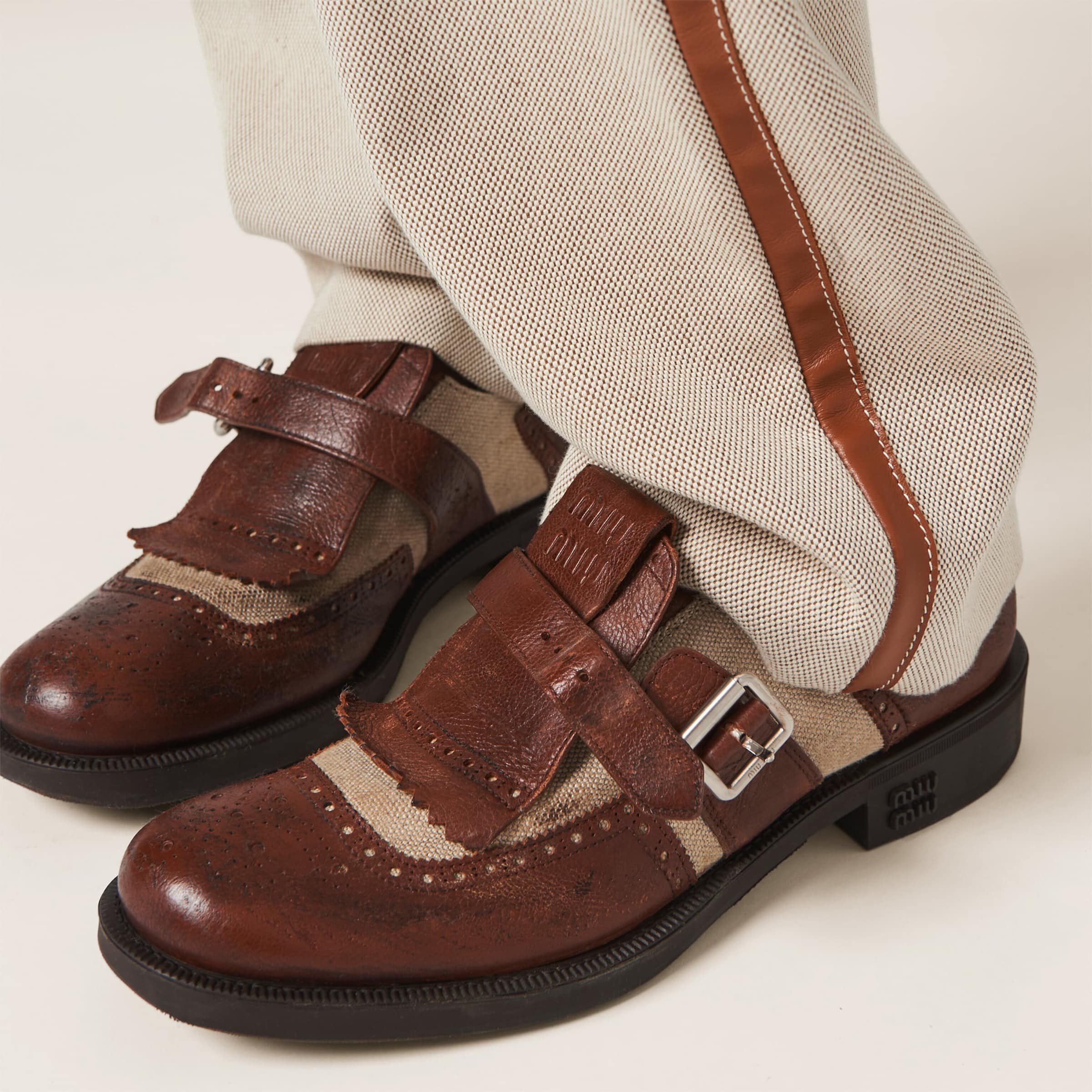 Miu Miu Brown x Church's Leather Shanghai Brogues Harrods UK