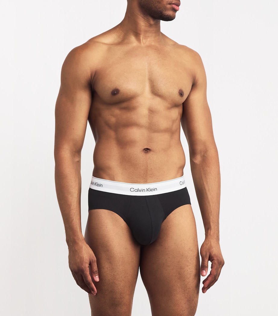 Cotton Stretch Icon Hip Briefs (Pack of 3) UB1-BLACK Image 2