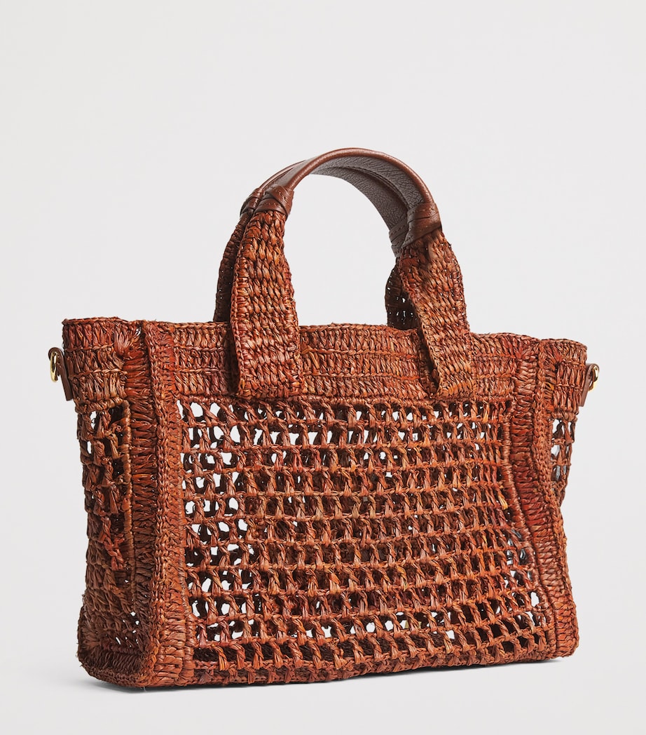 Chloé Small Raffia Summer Banana East-West Tote Bag Clay Brown Image 2