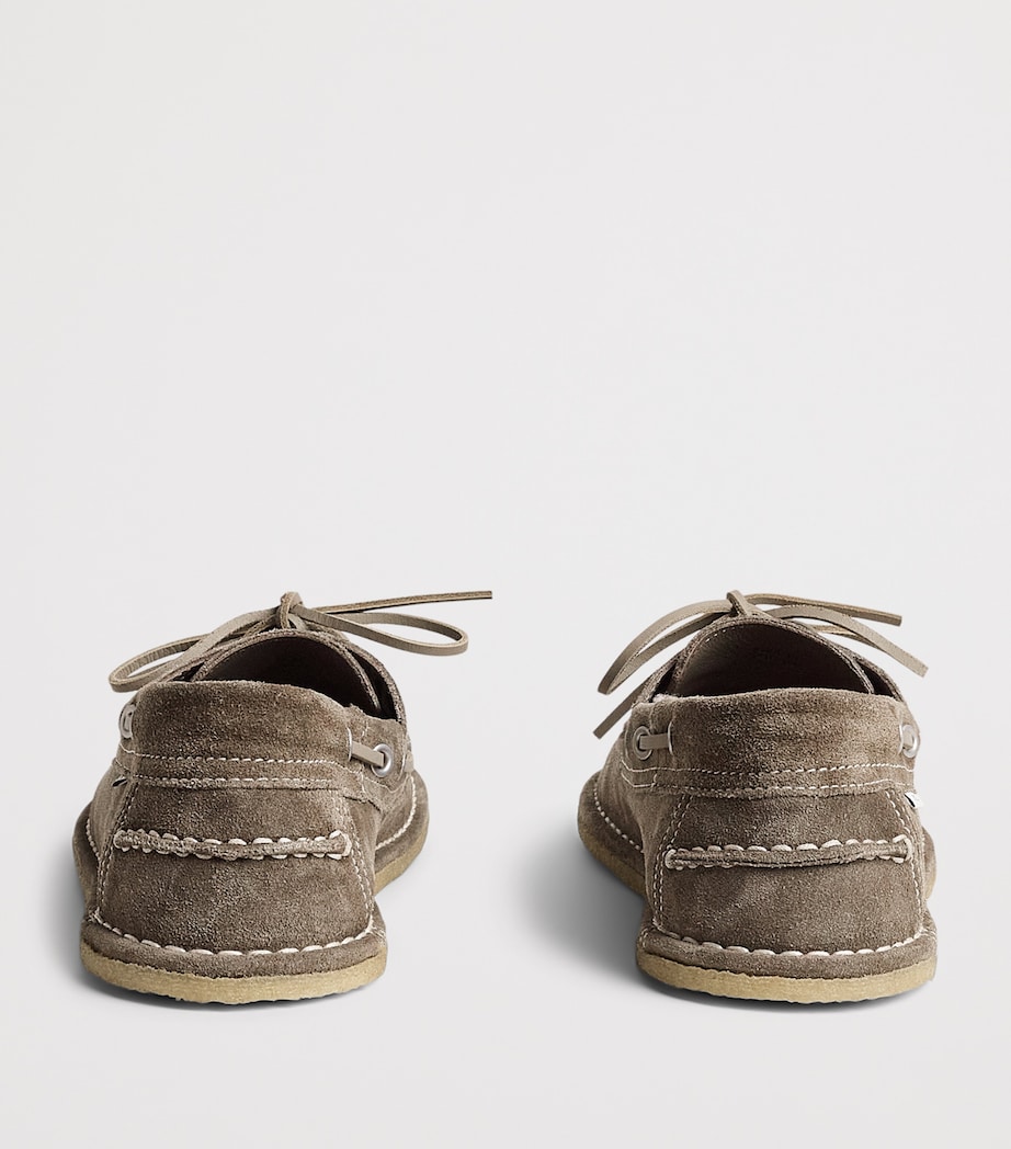 AMI Paris Suede Boat Shoes Carbone Image 5