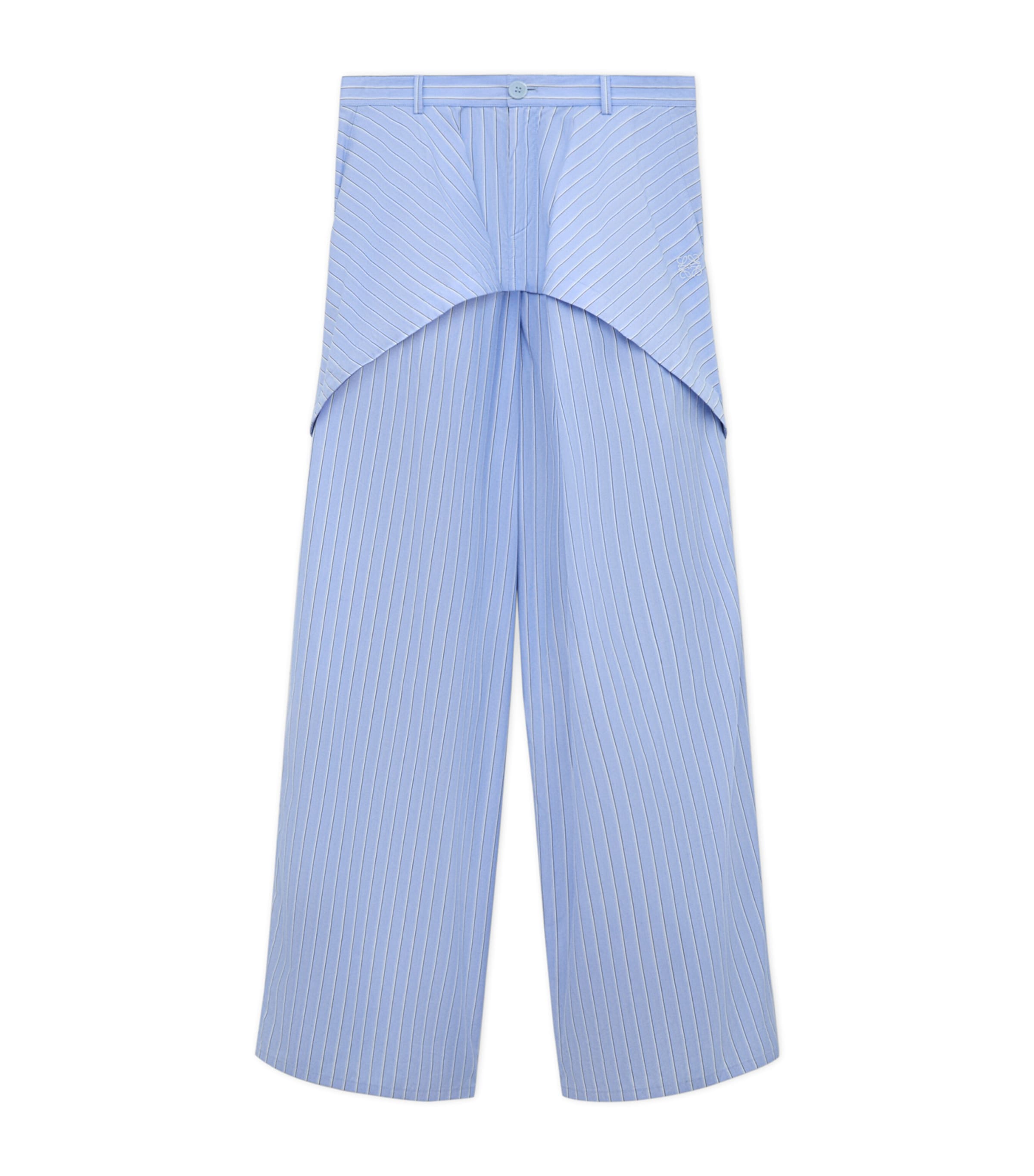 LOEWE Womens x Paula's Ibiza Cotton Panelled Stripe Trousers Blue/multicolor Image 1