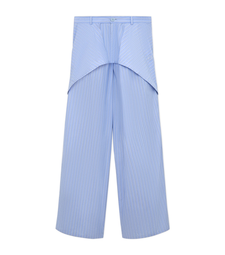 LOEWE Womens x Paula's Ibiza Cotton Panelled Stripe Trousers Blue/multicolor Image 1