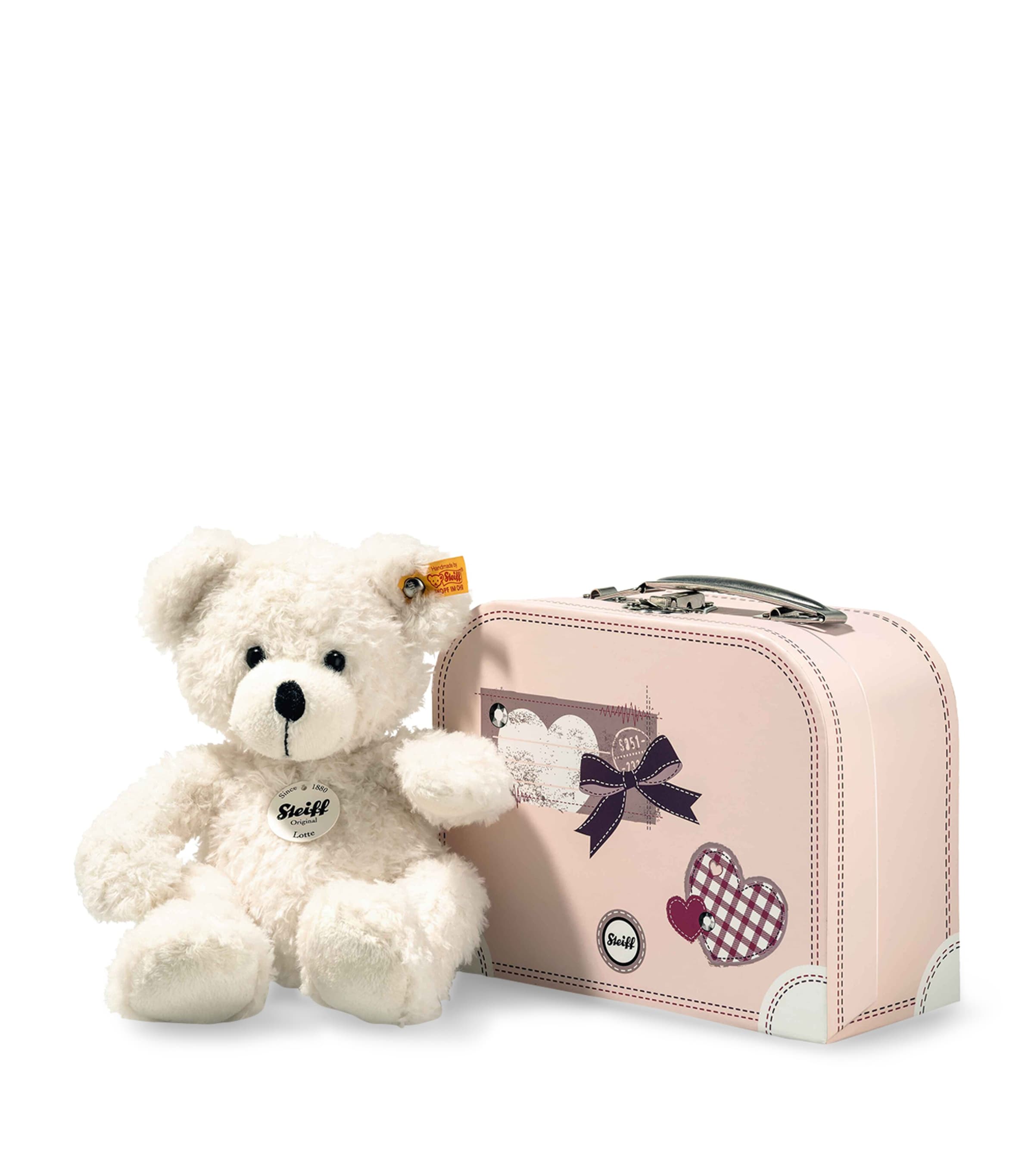 Steiff Kids' Lotte Teddy Bear And Suitcase In Purple