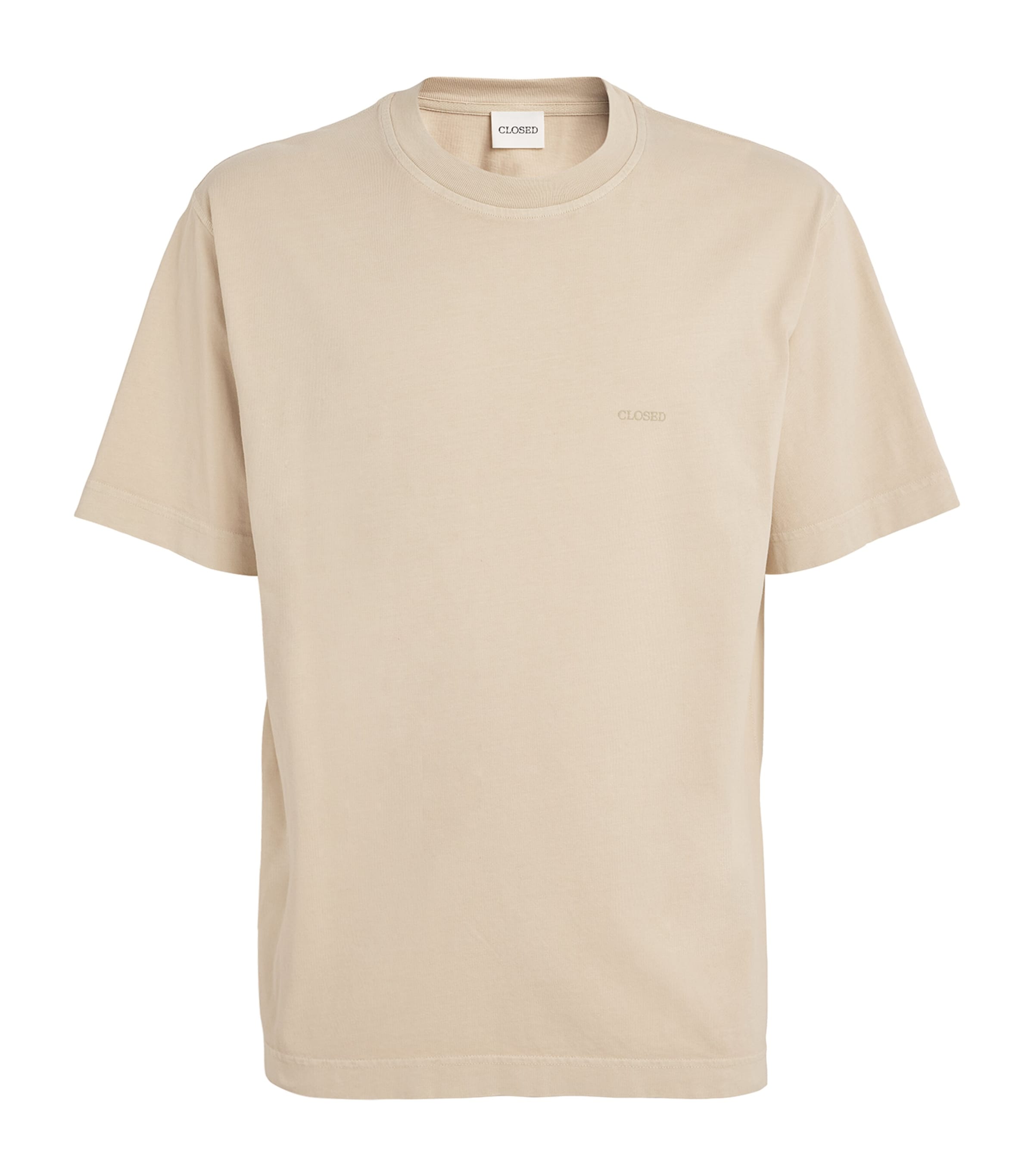 Closed Organic Cotton Logo T-shirt In Beige